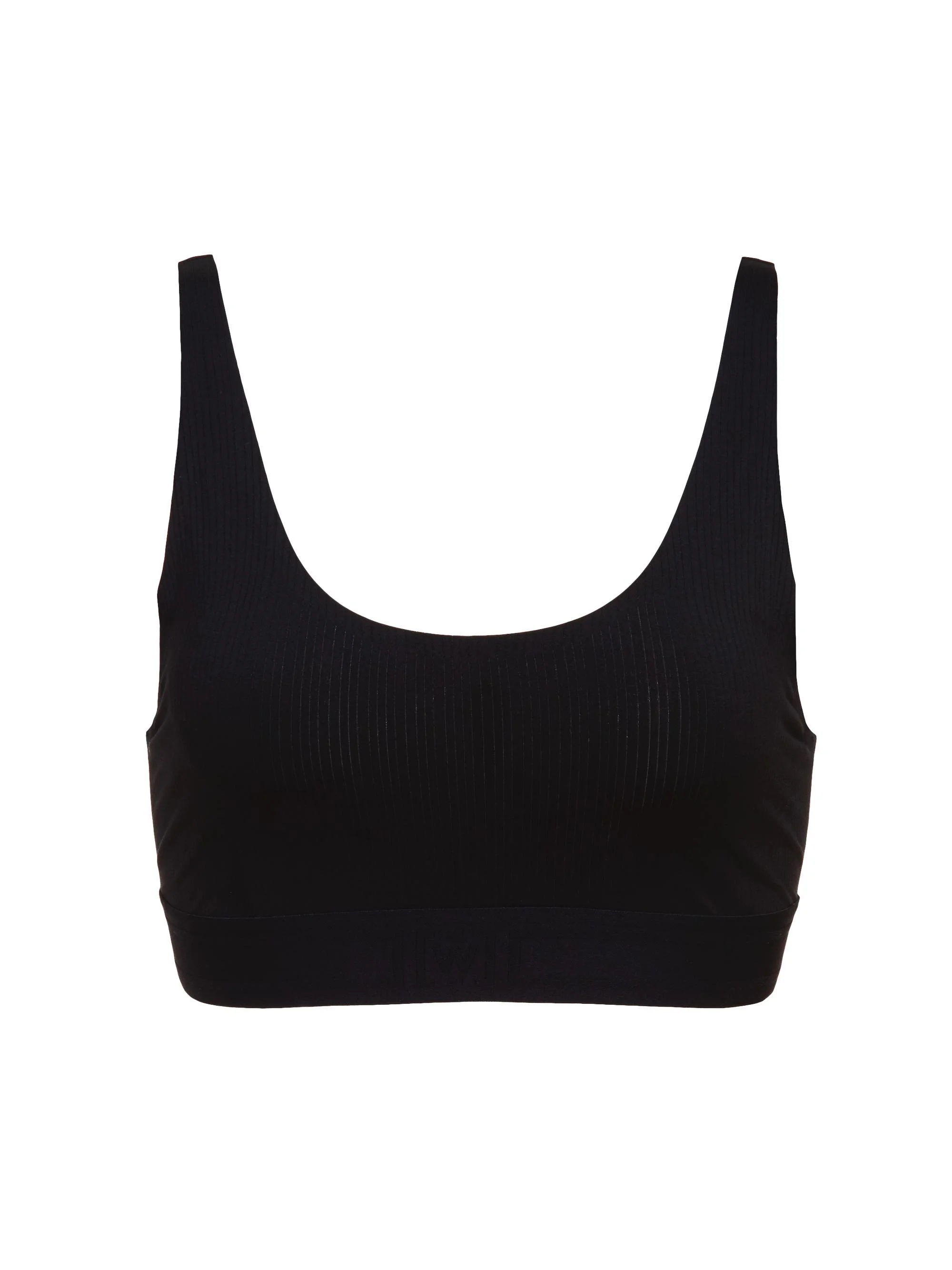 Women's Beauty Cotton Scoop Neck Bralette - Black - 1