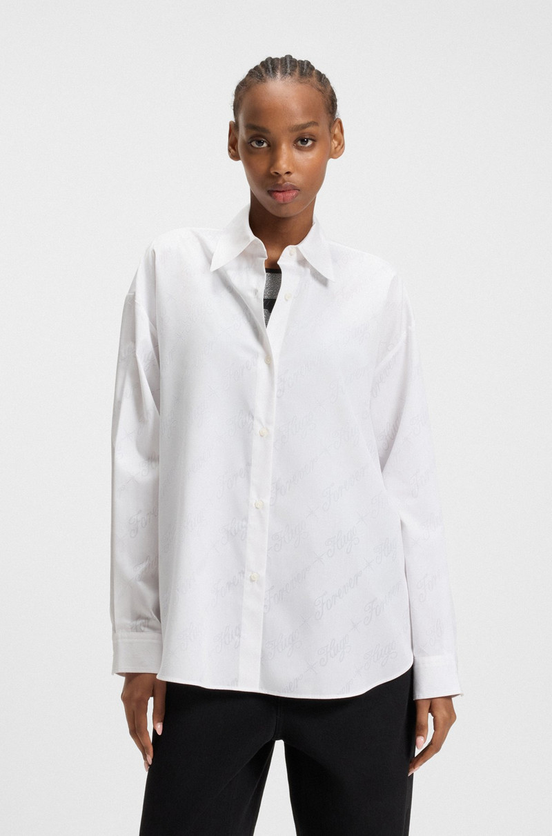 OVERSIZED-FIT SHIRT WITH LOGO BURNOUT PRINT 2