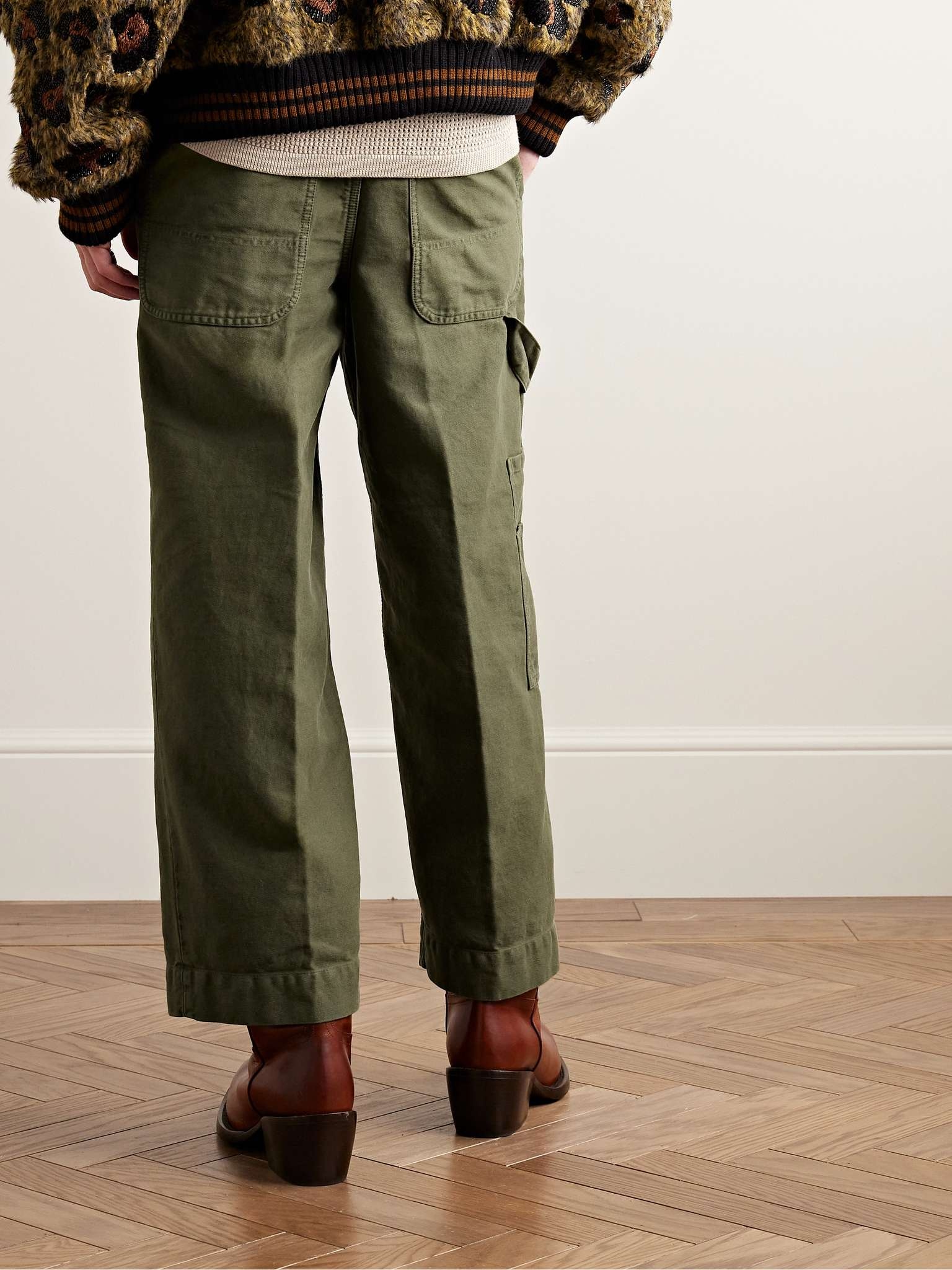 Carpenter Wide-Leg Garment-Dyed Cotton Trousers - 4