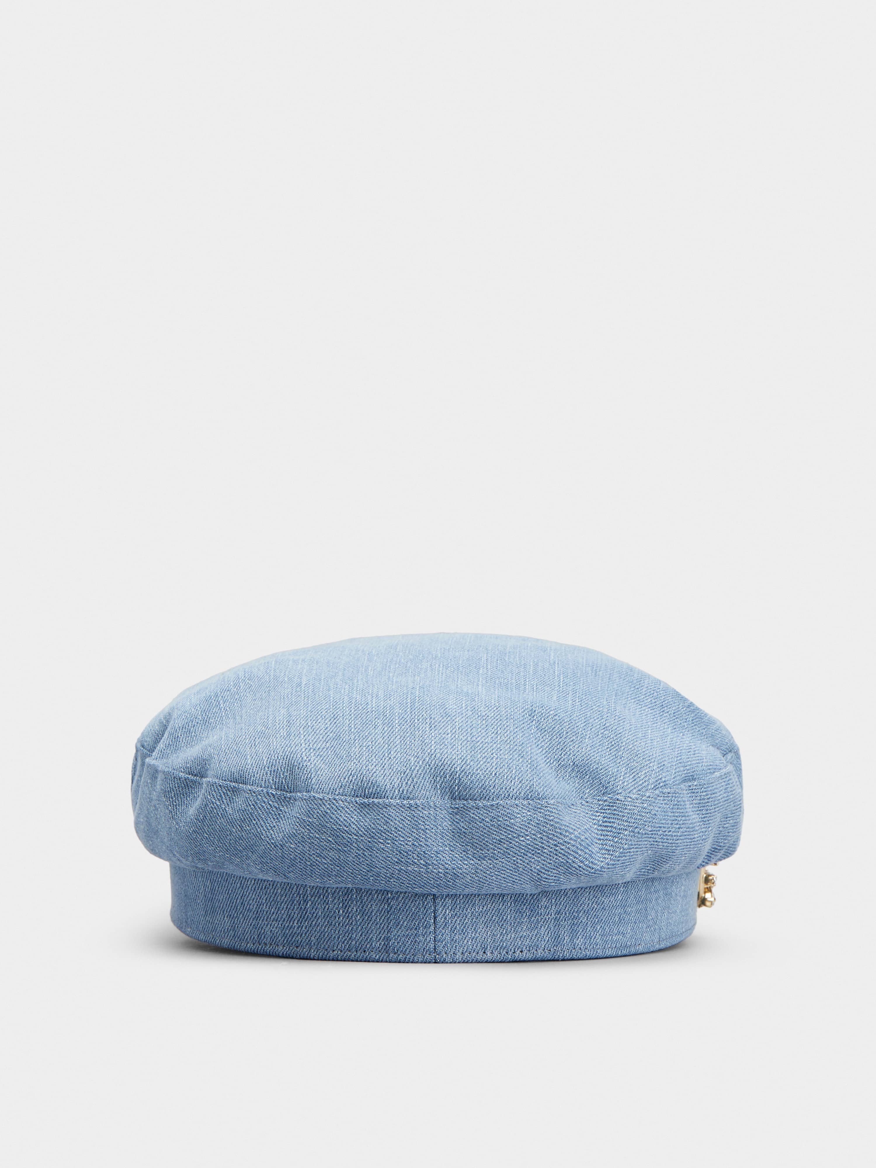 Broche Vivier Buckle Sailor Cap in Denim - 3