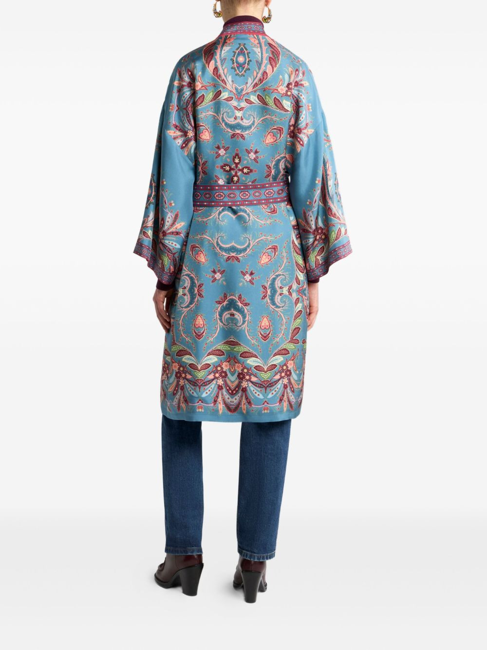 Kesa paisley-print belted coat - 3