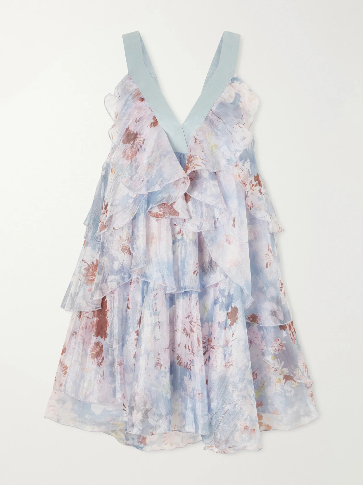 Athena Floral-print Organza Mini Dress - 1