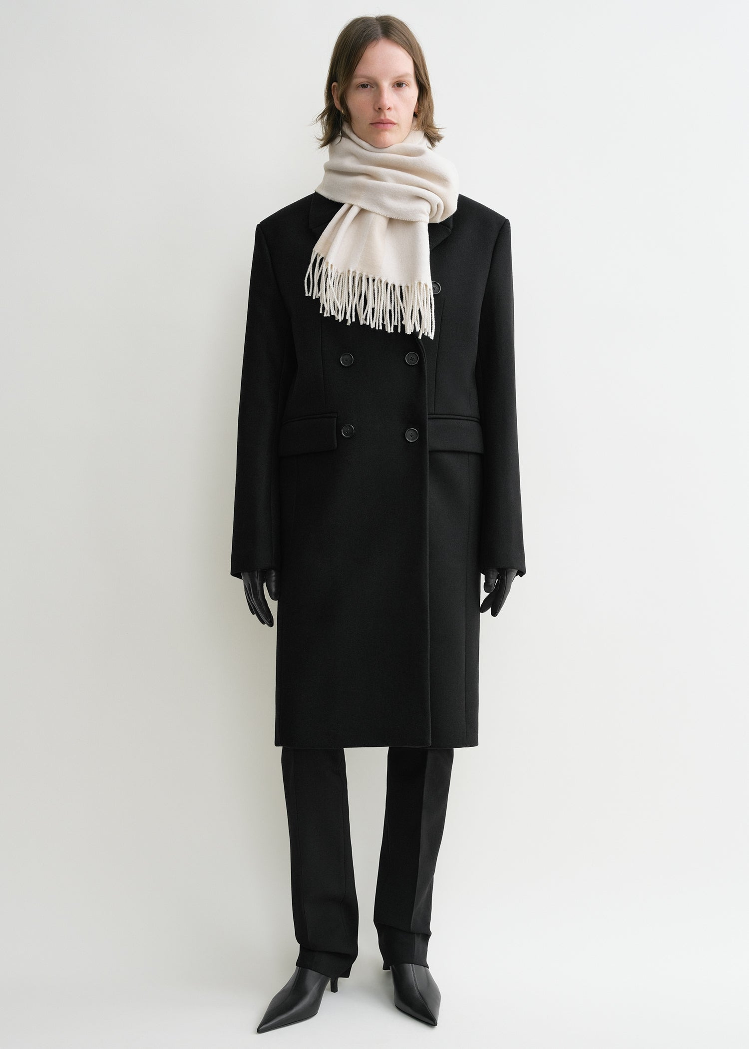 Monogram jacquard wool scarf bone - 4