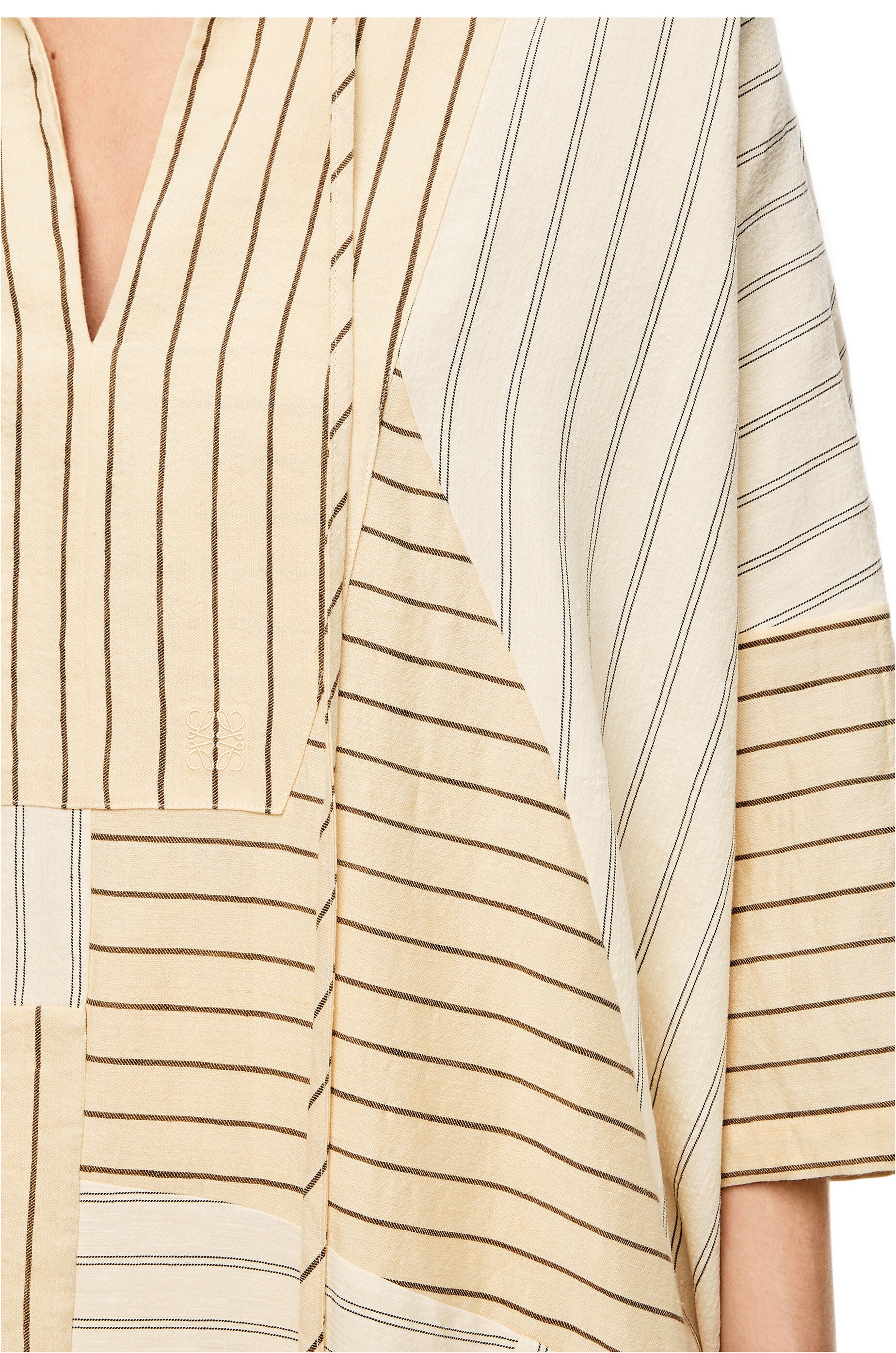 Stripe tunic dress in linen and cotton - 4