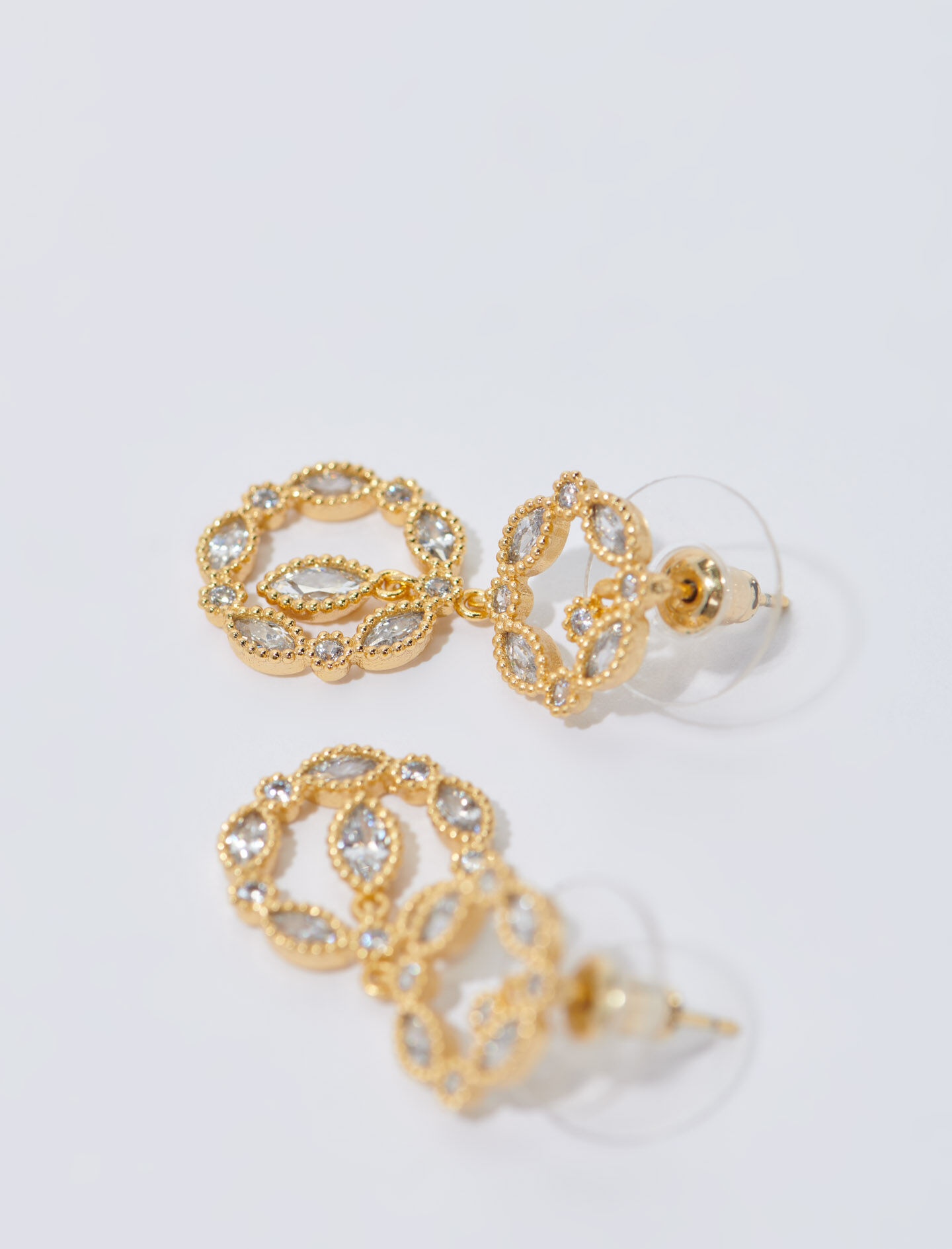 Rhinestone pendant earrings - 3
