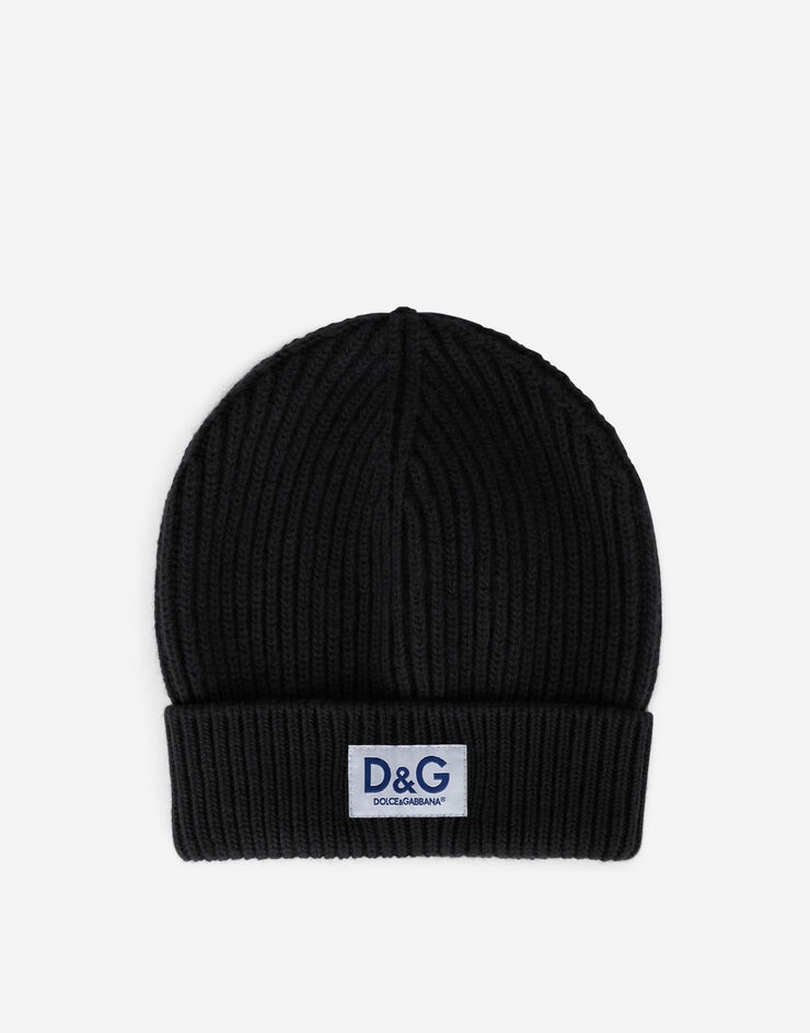 Knit wool hat with D&G patch - 1