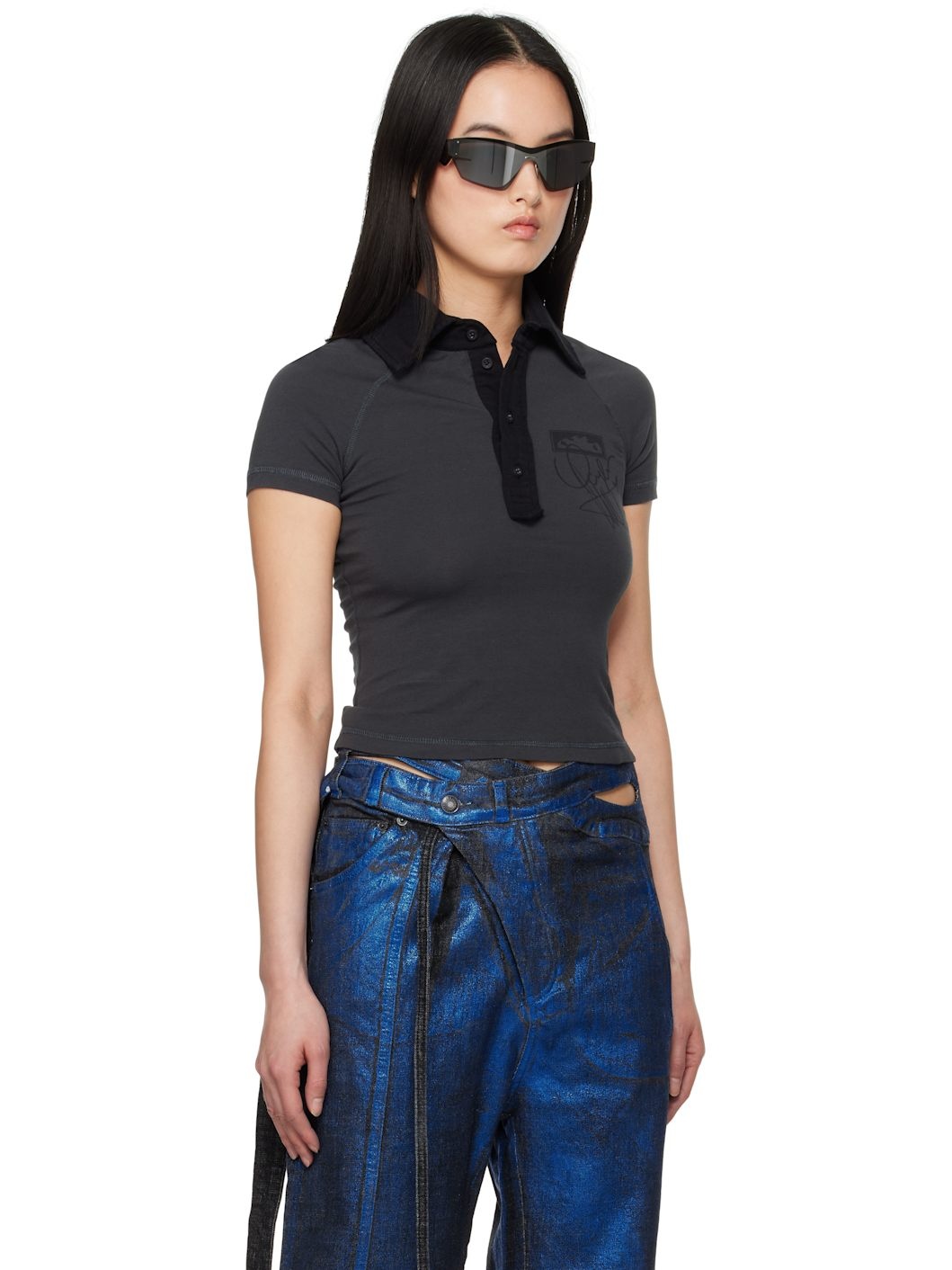 Black Deconstructed Polo - 2