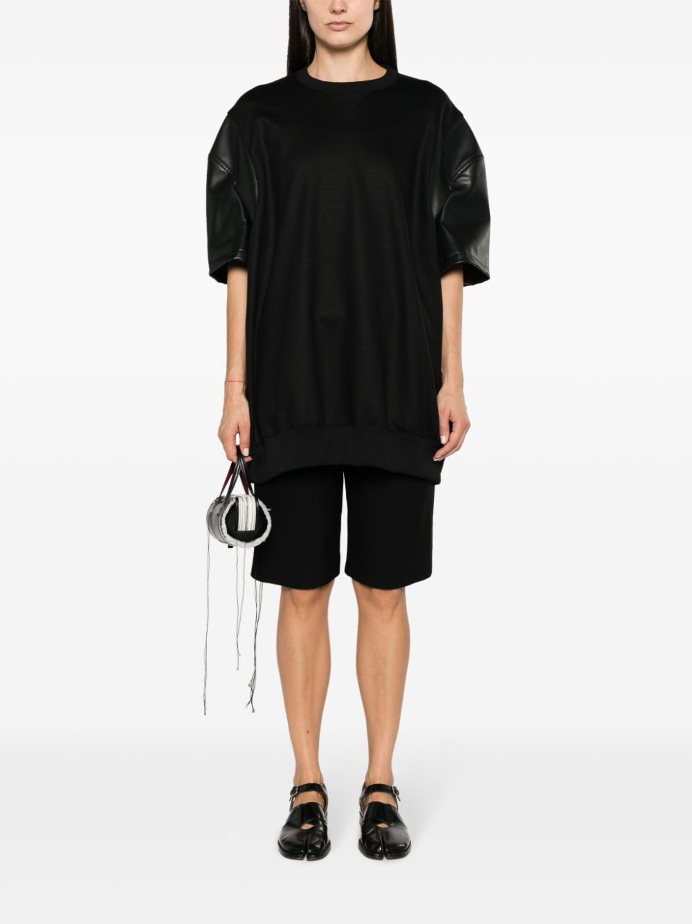 crew neck puff-sleeved T-shirt - 2