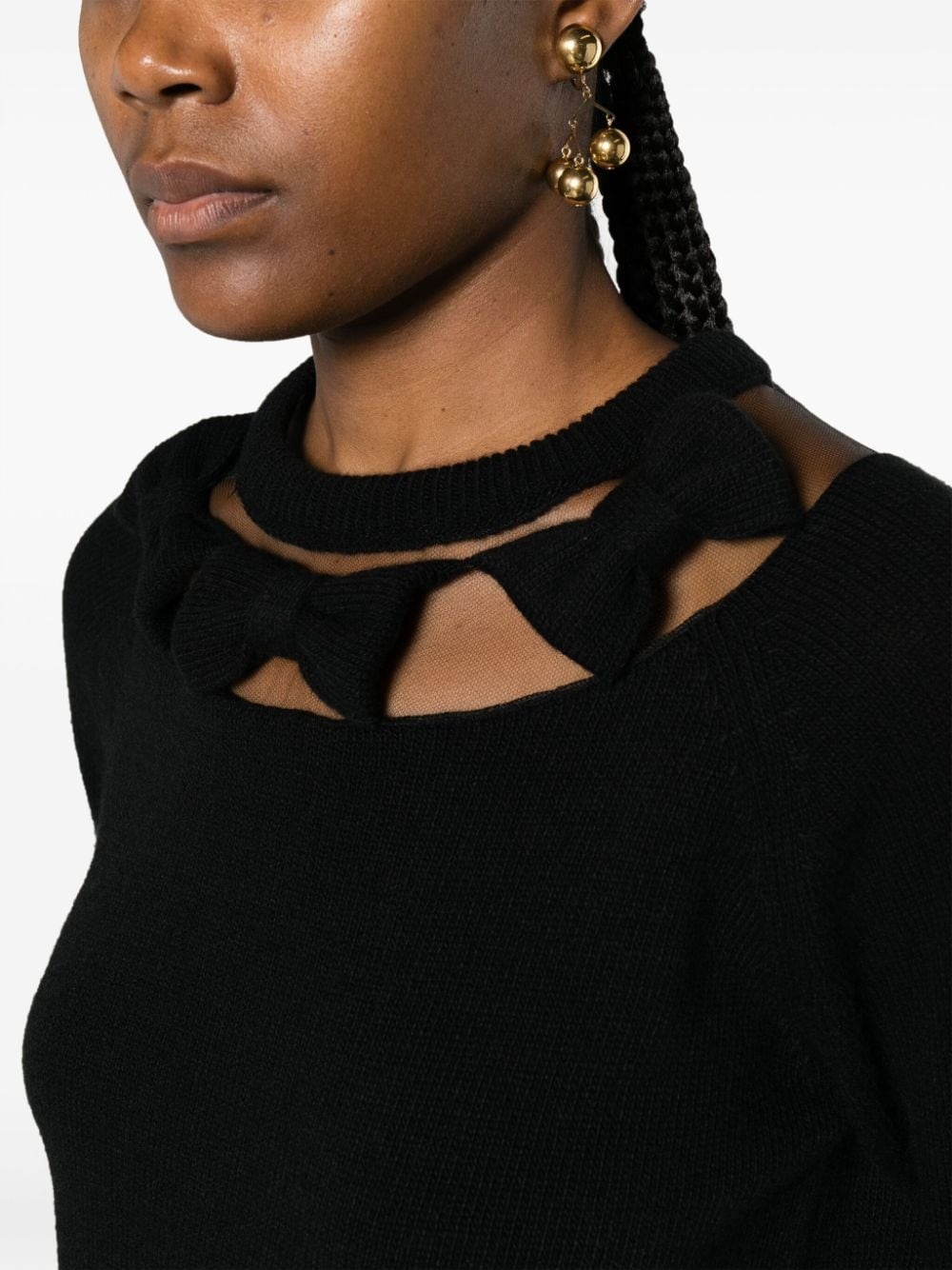cut-out virgin-wool jumper - 5