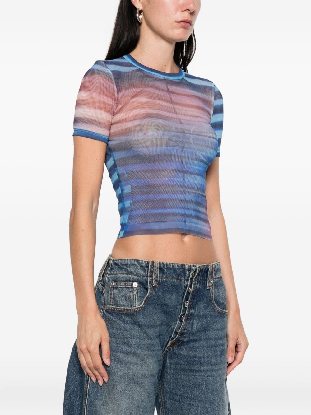 striped mesh top - 3