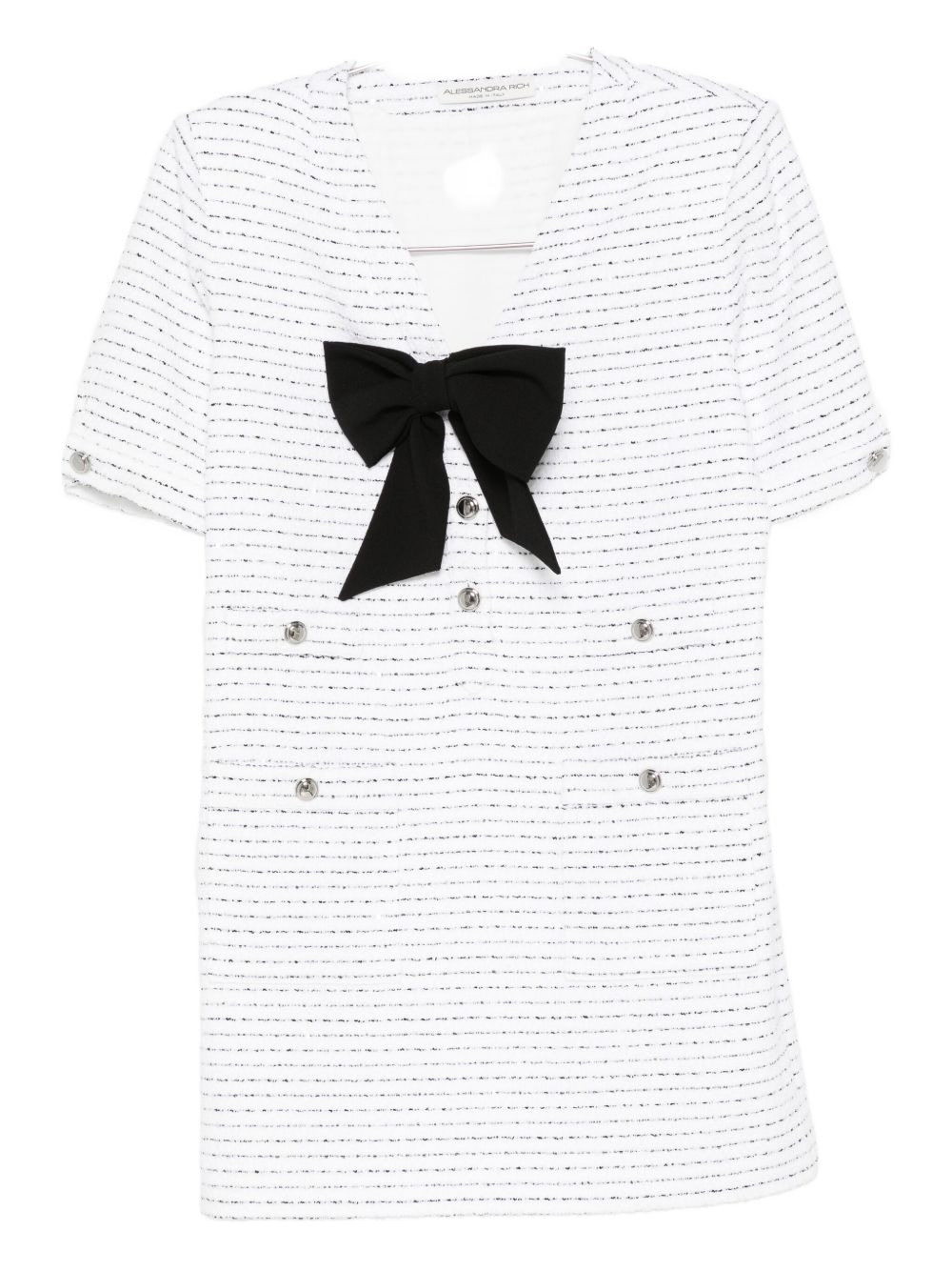 bow-detail tweed dress - 1