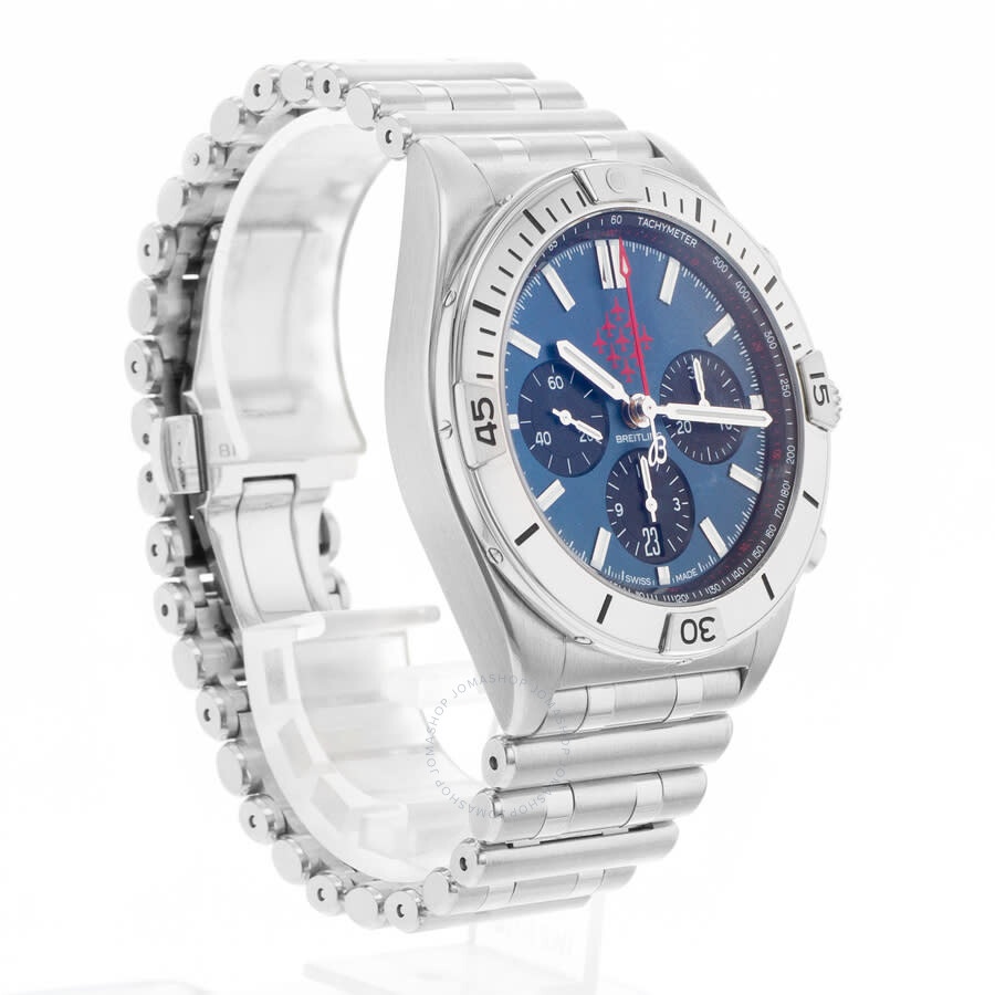 Pre-owned Breitling Chronomat 42 Chronograph Automatic Chronometer Blue Dial Men's Watch AB0134 - 7