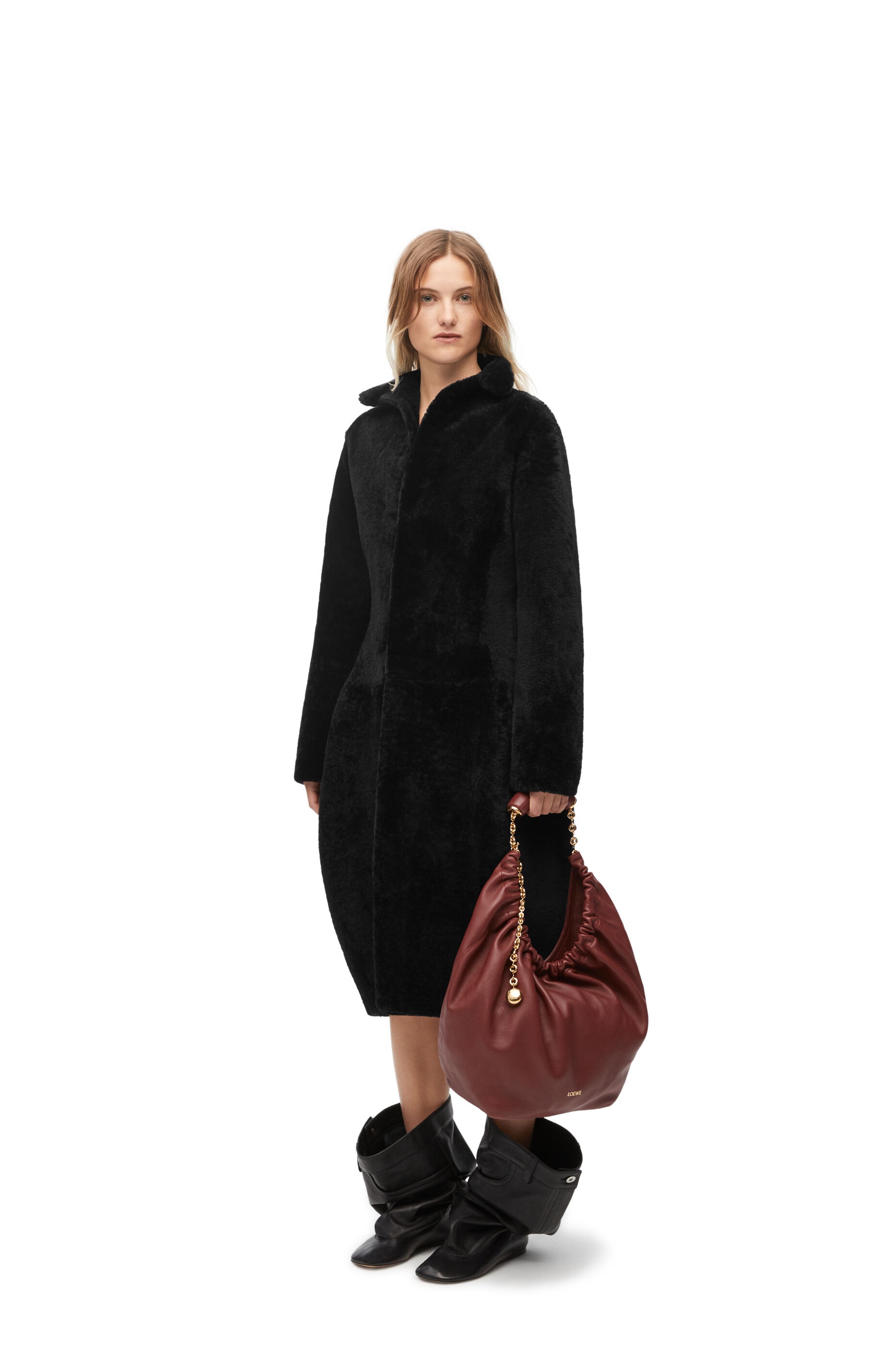 Balloon coat in shearling - 2