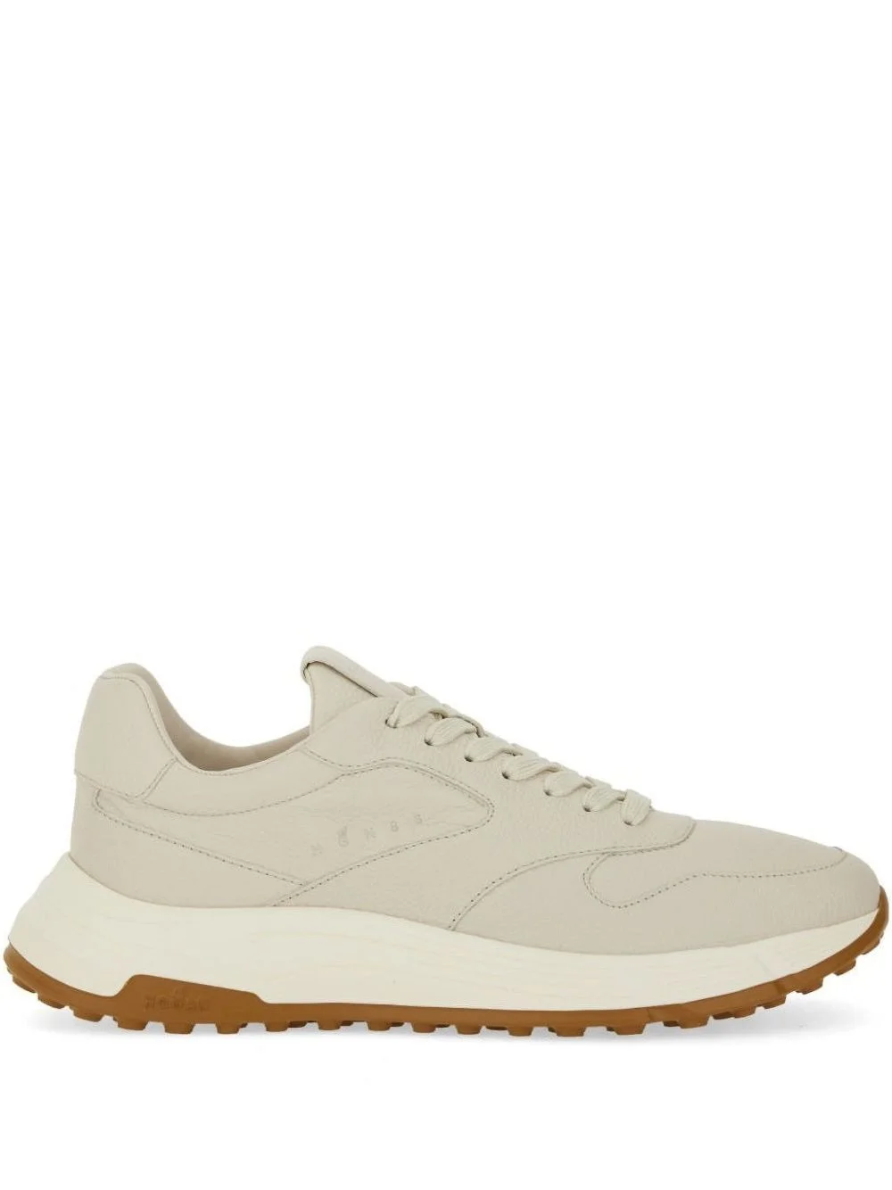 leather lace-up low-top sneakers - 1