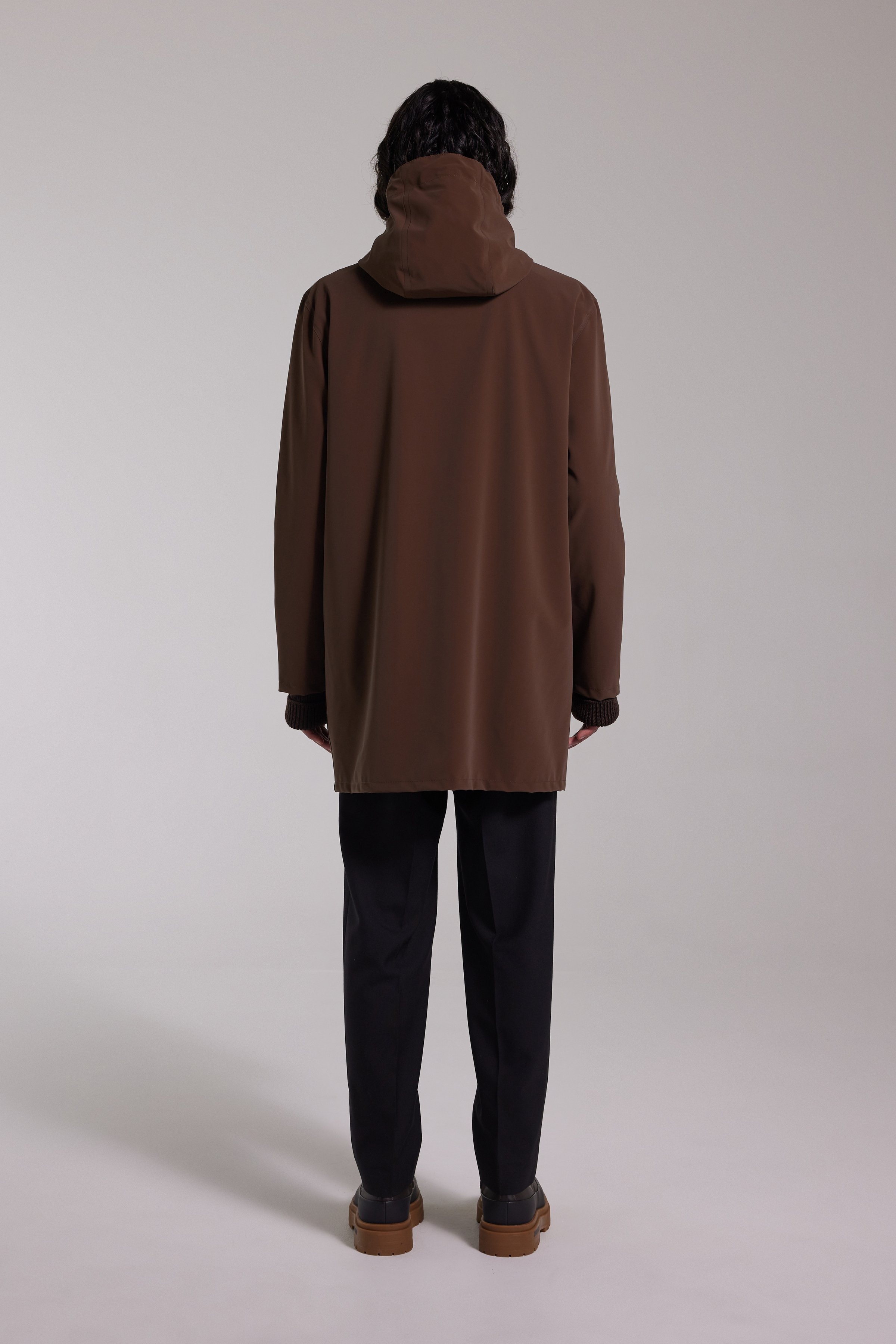Stockholm Lightweight Matte Zip Raincoat Dark Brown - 6