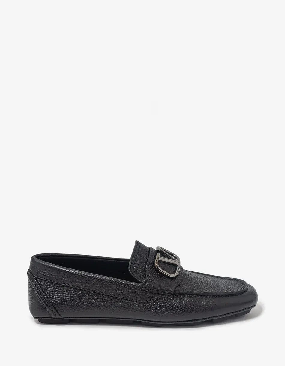Valentino Black VLogo Driving Shoes - 4
