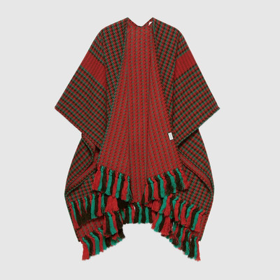 GUCCI Houndstooth poncho with Interlocking G outlook