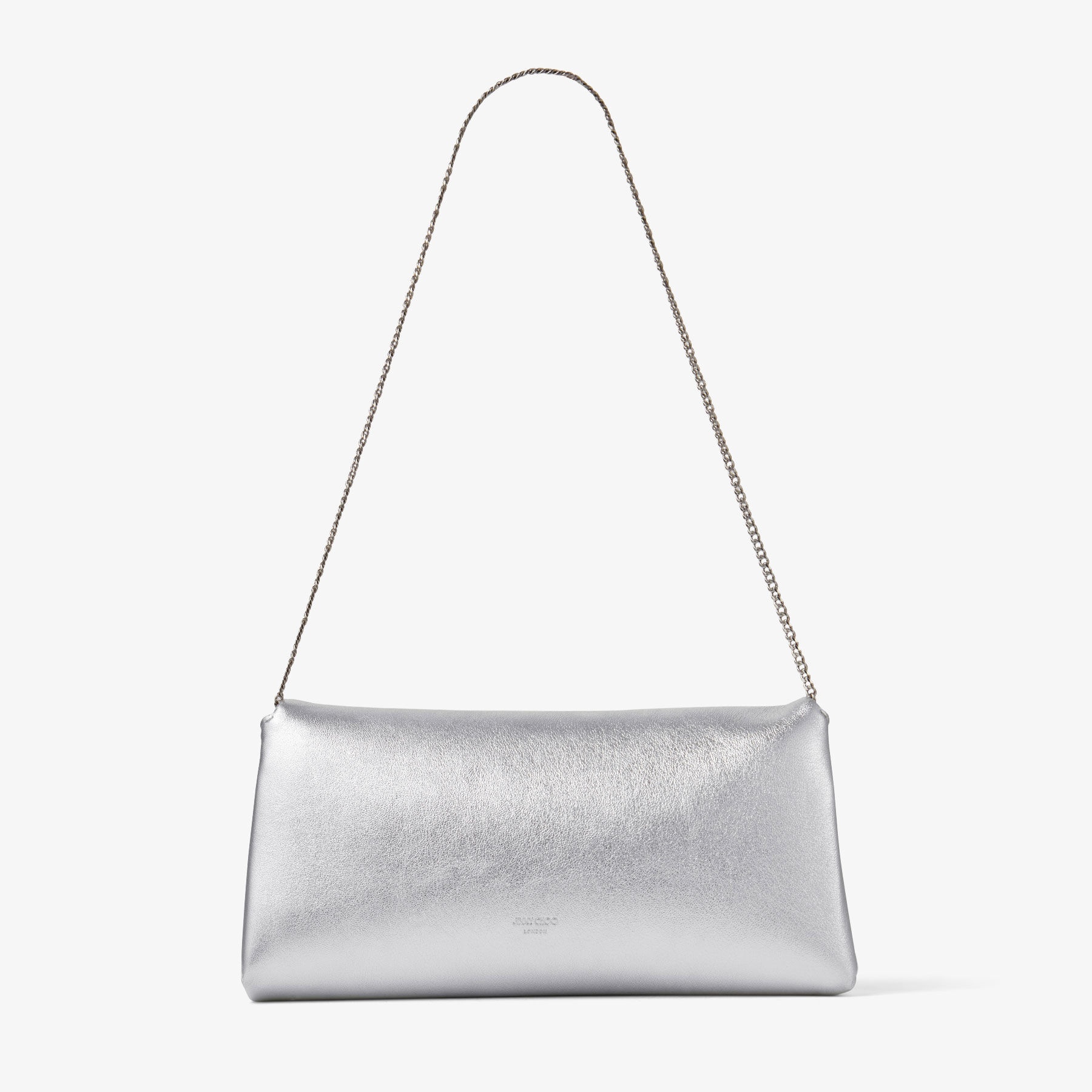 Kya
Silver Metallic Nappa Leather Clutch Bag - 6