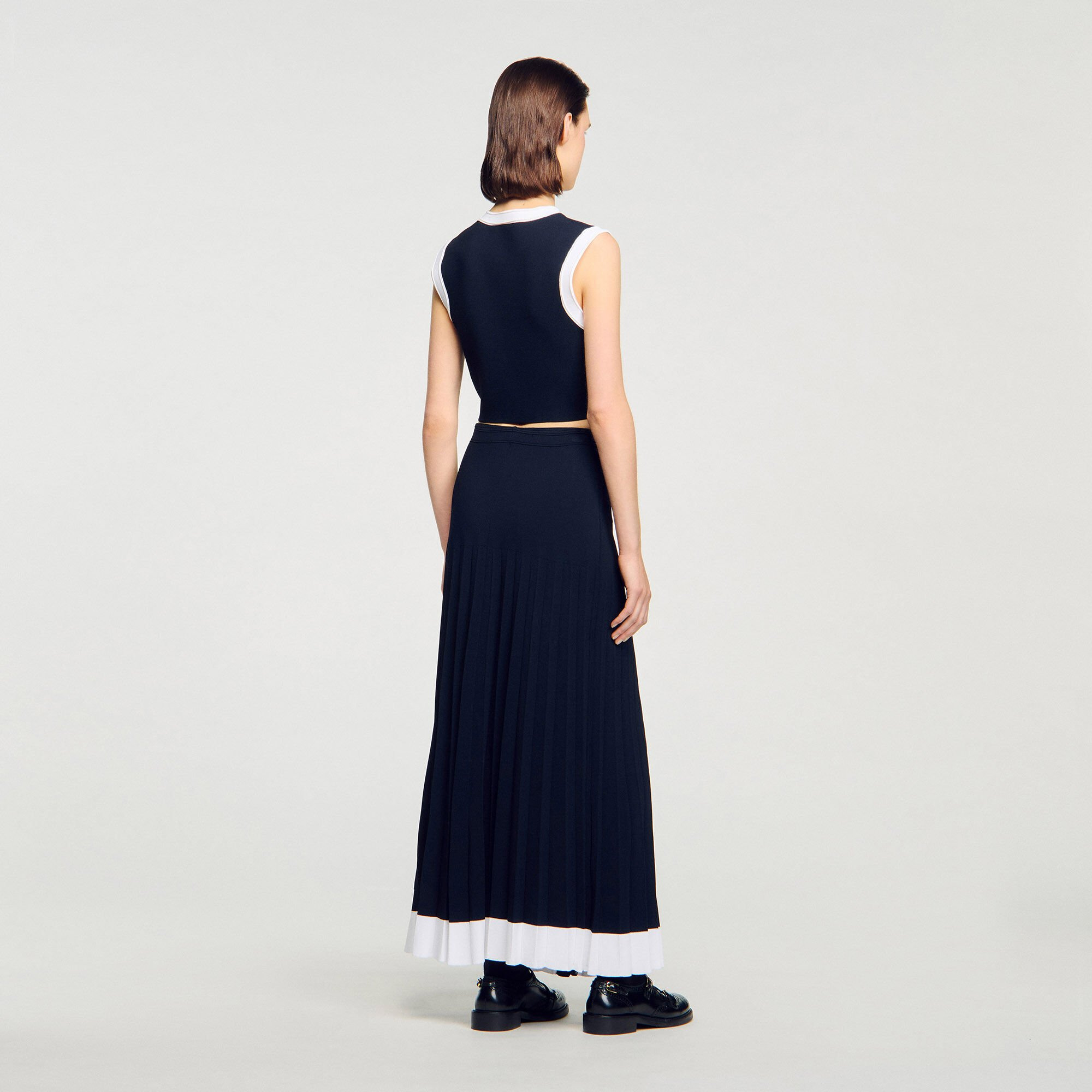 MAXI TWO-TONE KNIT SKIRT - 5