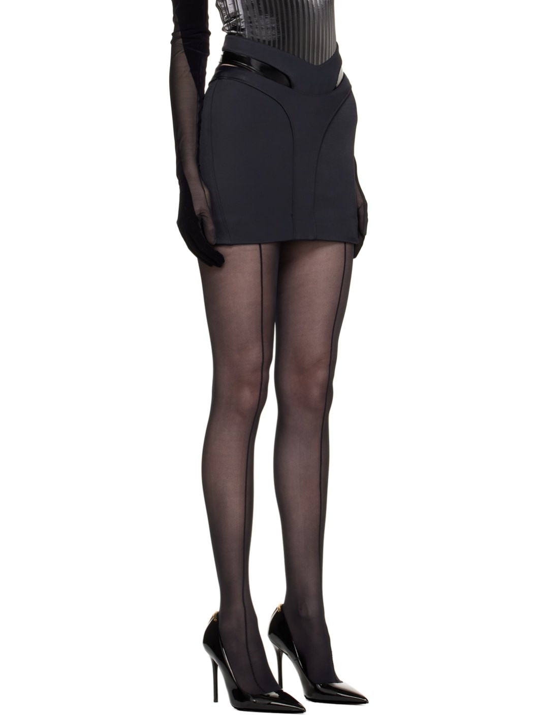 Black Thong Miniskirt - 2