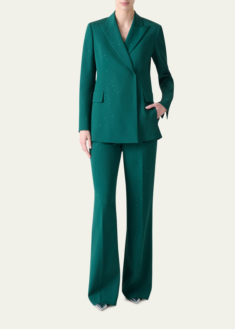 AKRIS Florine Swarovski Stars Silk Crepe Pants outlook
