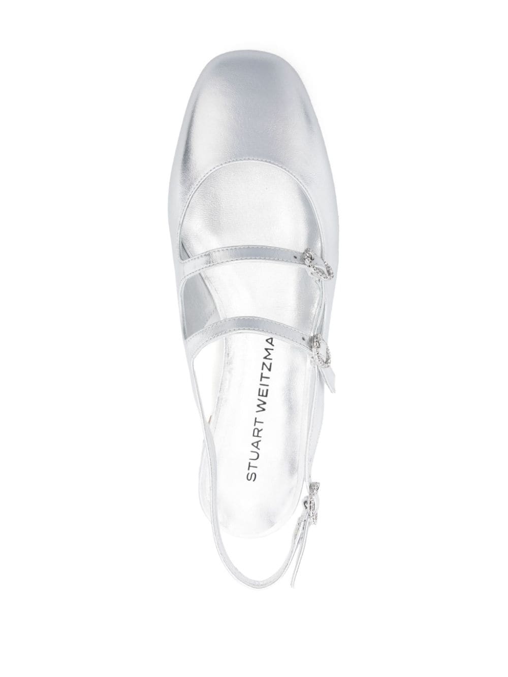 laminated-leather ballerina shoes - 4