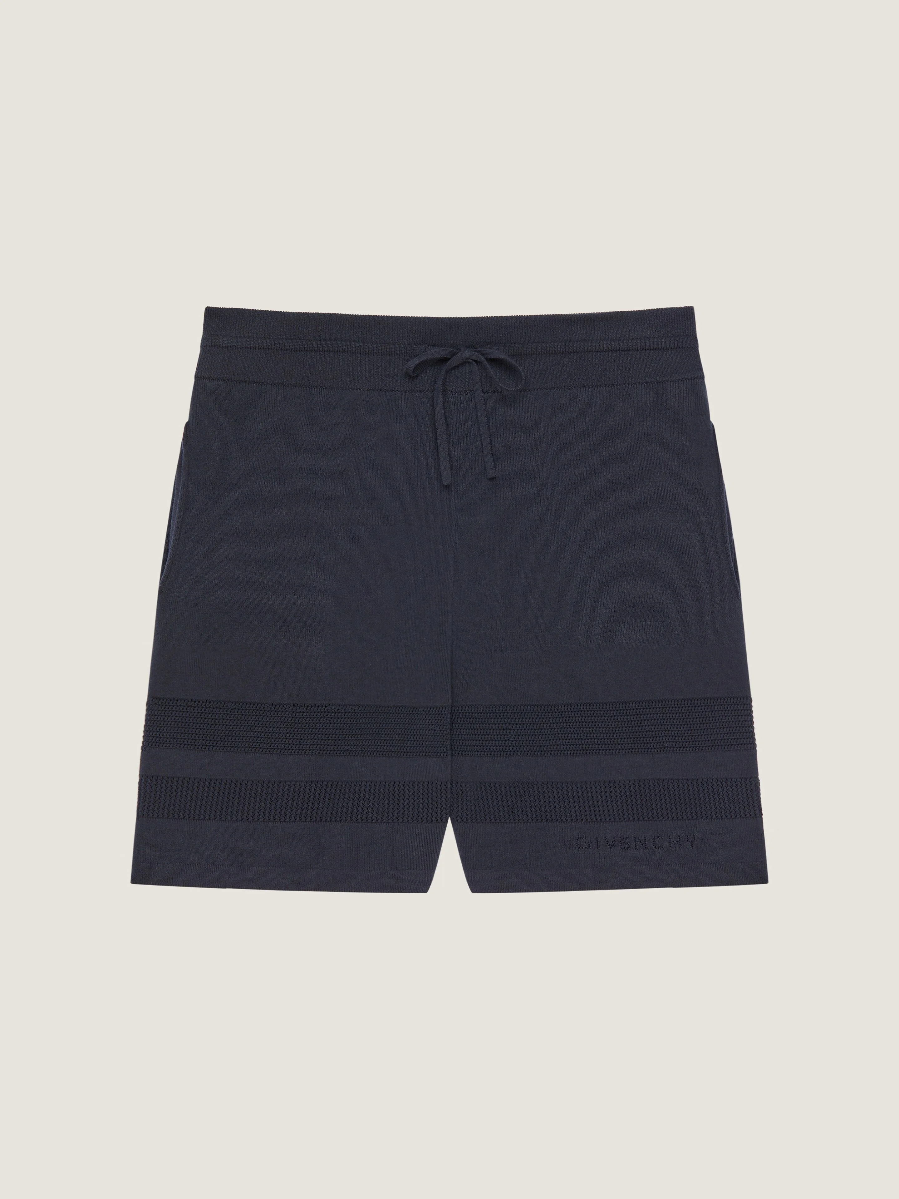 KNITTED SHORTS WITH MESH DETAILS - 1