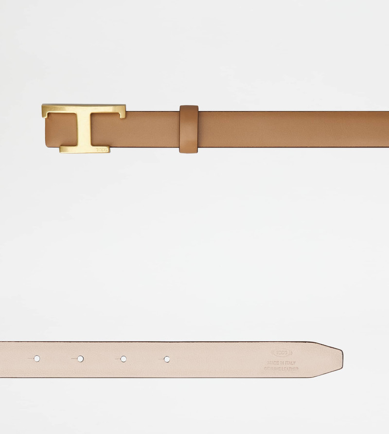 REVERSIBLE BELT IN LEATHER - BROWN, PINK 3