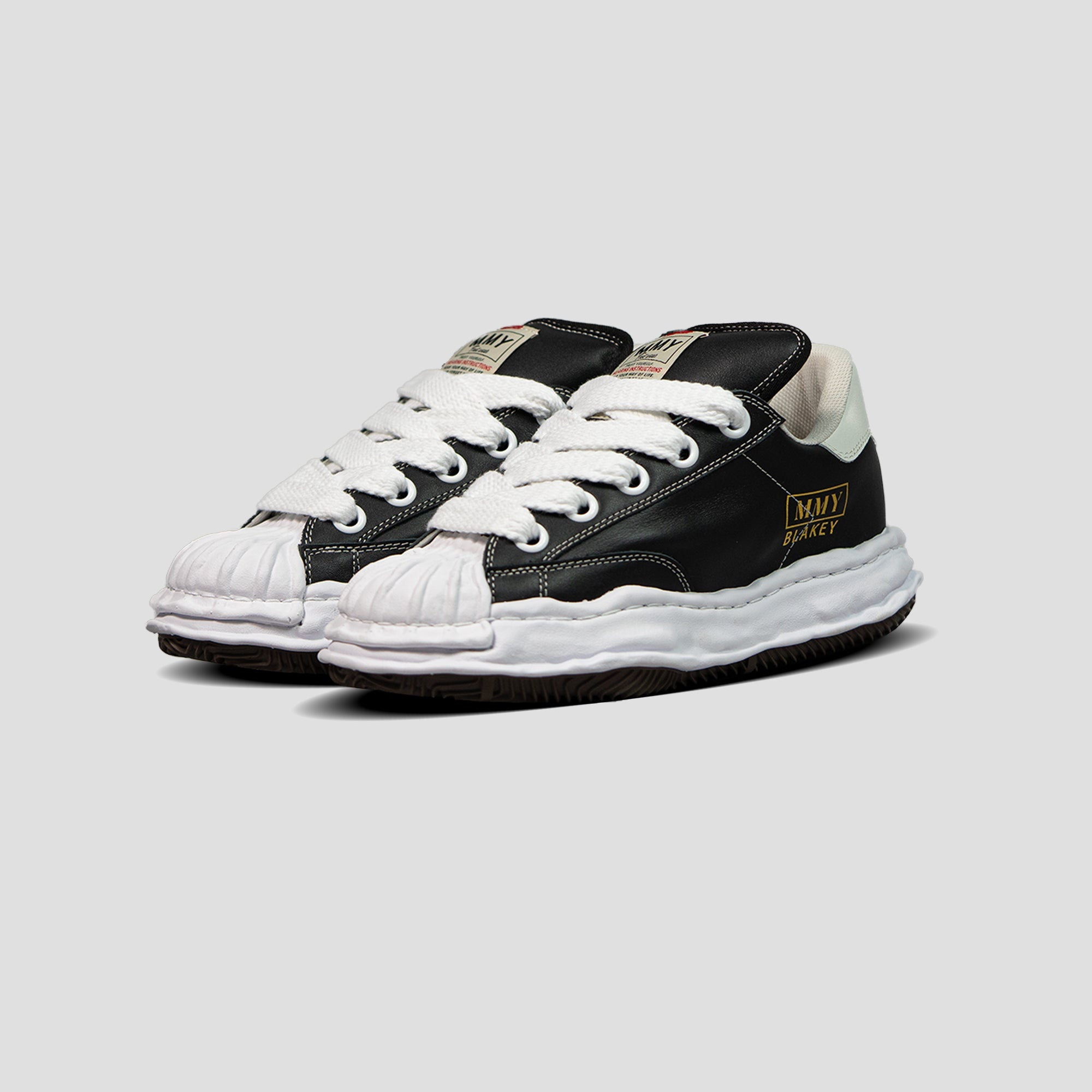 BLAKEY OG SOLE LOW-TOP LEATHER PUFFER SNEAKERS - 2