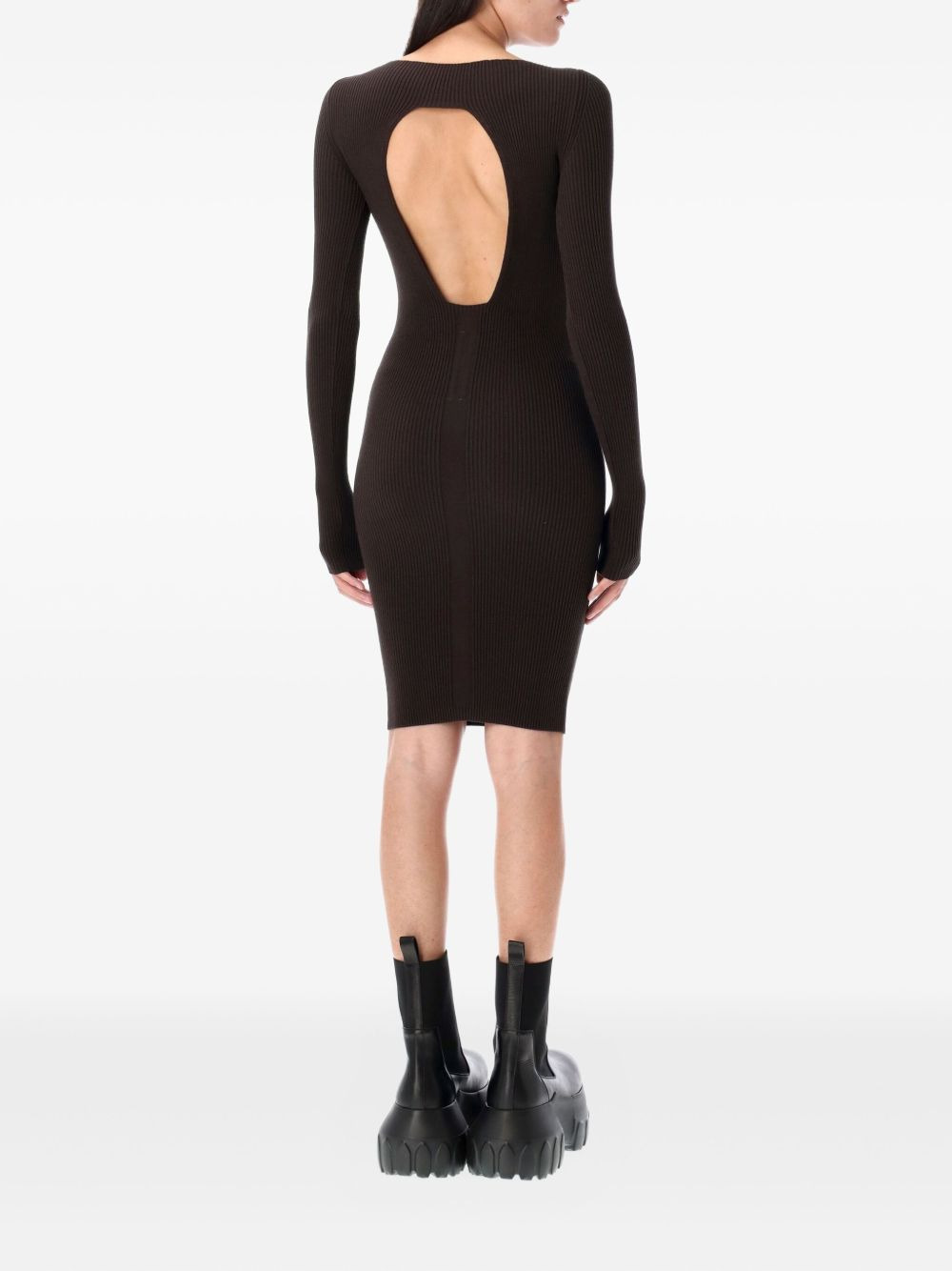 ribbed open-back mini dress - 2