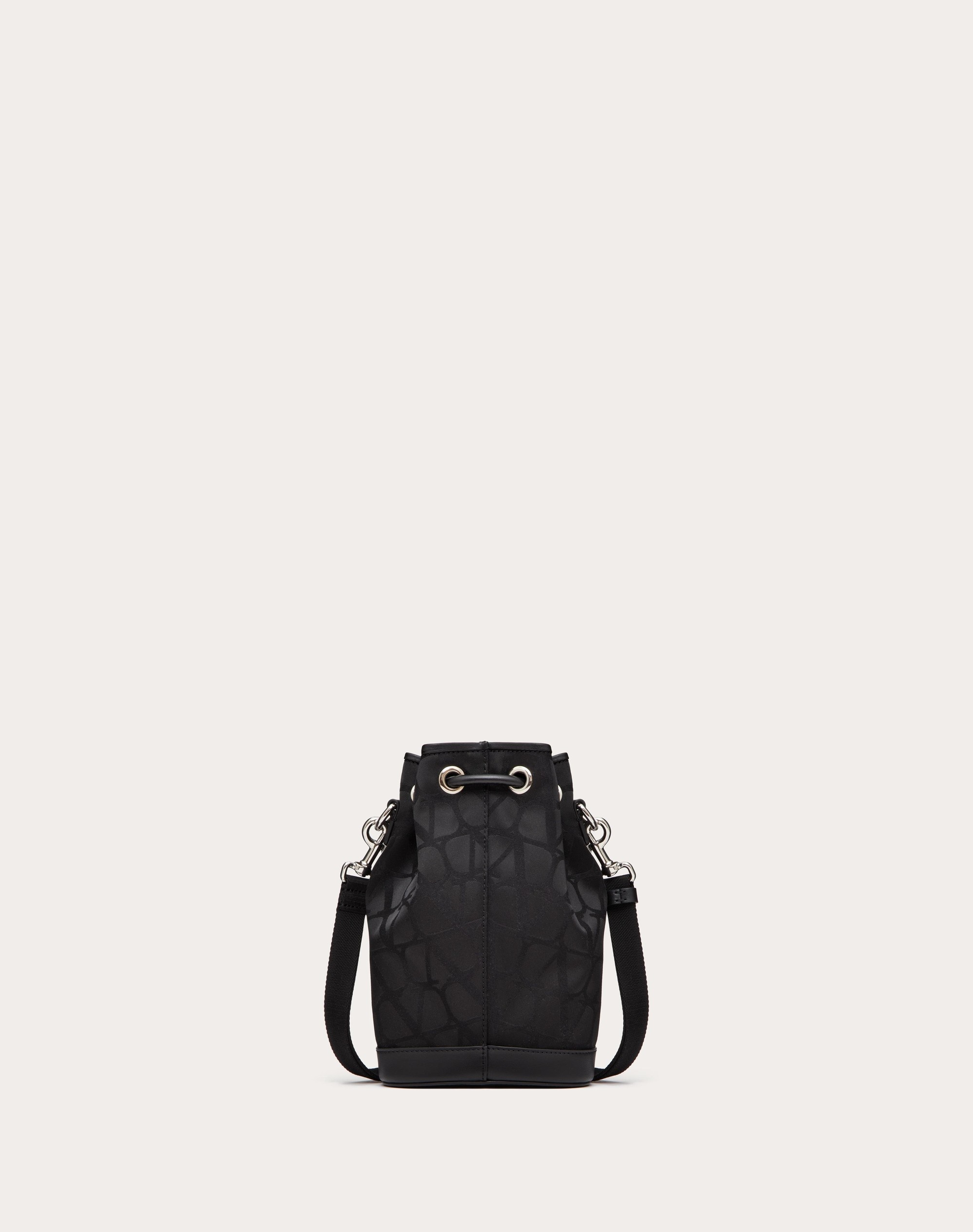 MINI BLACK ICONOGRAPHE NYLON BUCKET BAG - 3