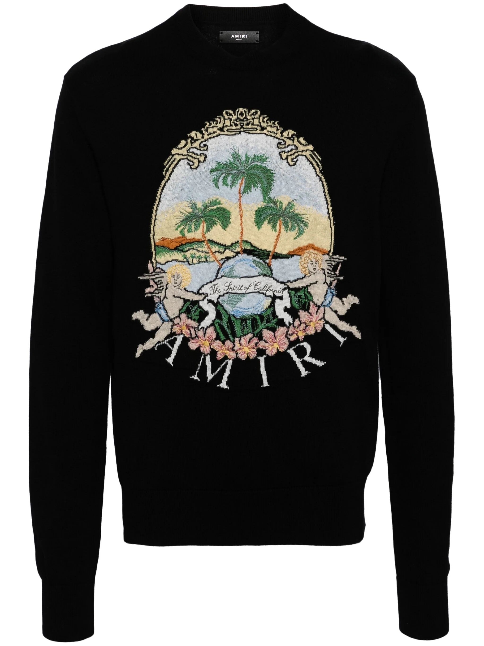 AMIRI Men Cherub Palm Tree Crew Long Sleeve - 5