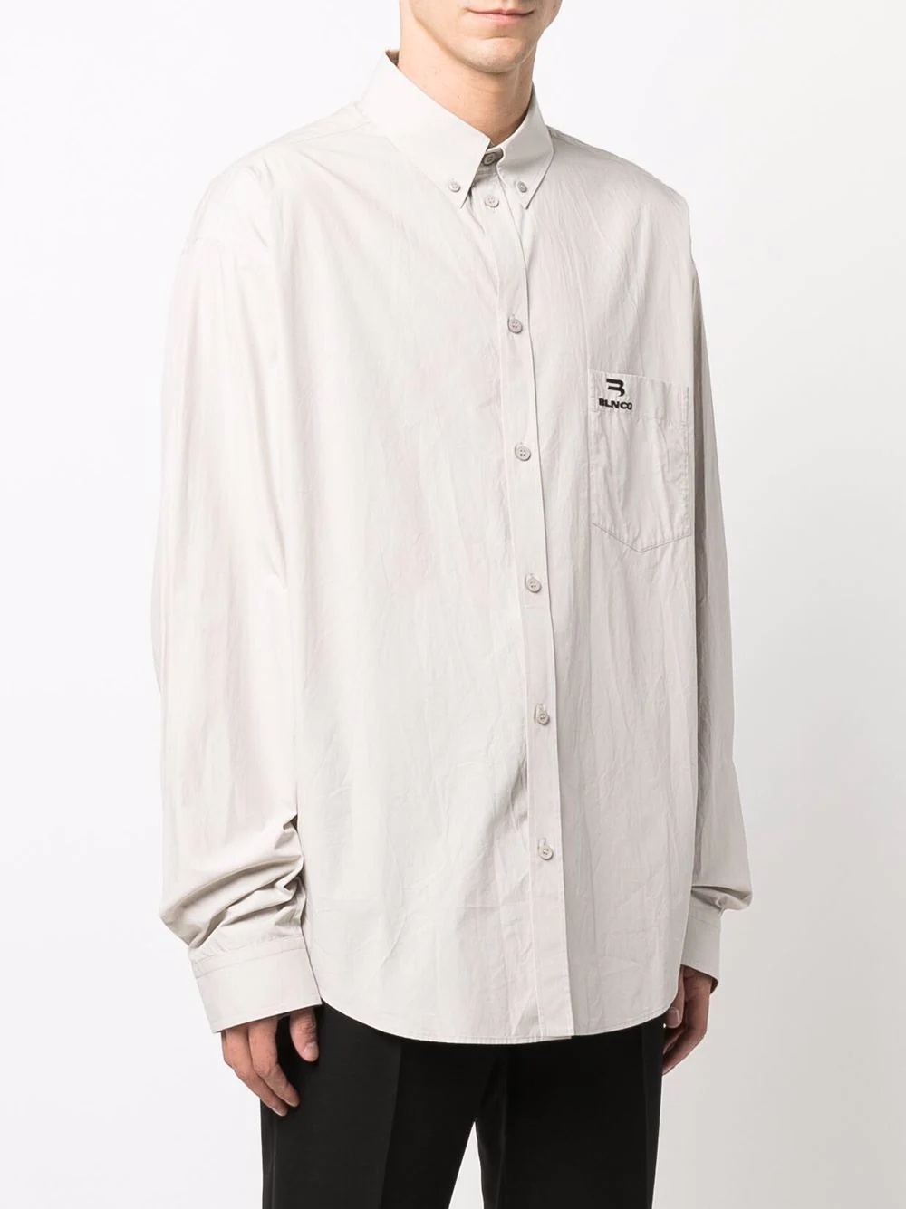 embroidered logo button-down shirt - 3