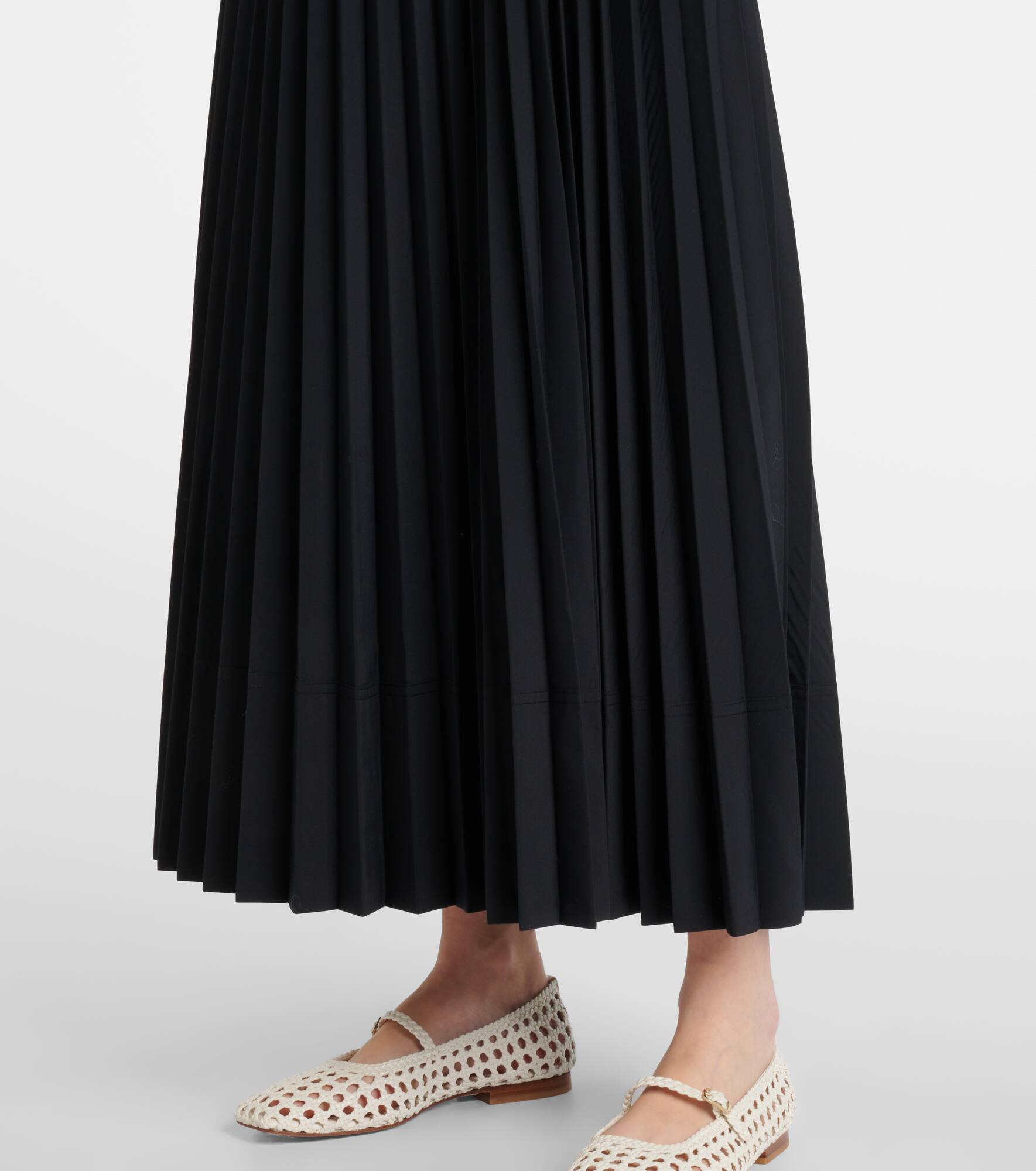 Stephanie pleated poplin midi dress - 5
