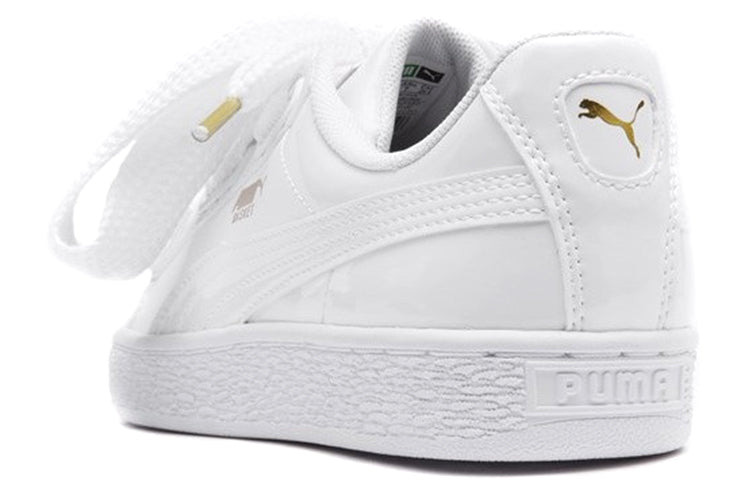 (WMNS) PUMA Basket Heart Patent 'White' 363073-02 - 4
