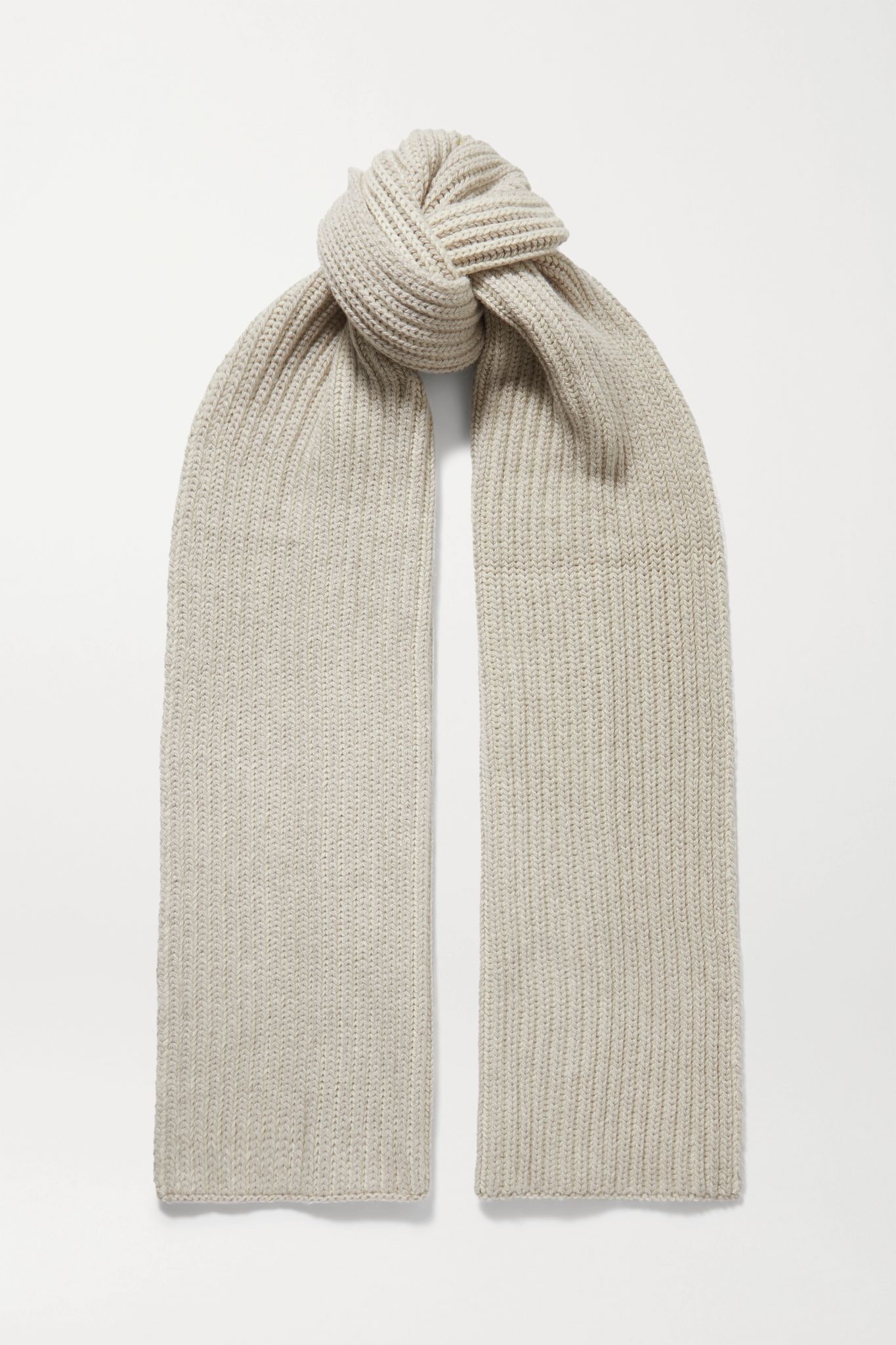 Two-tone ribbed cashmere scarf - 1