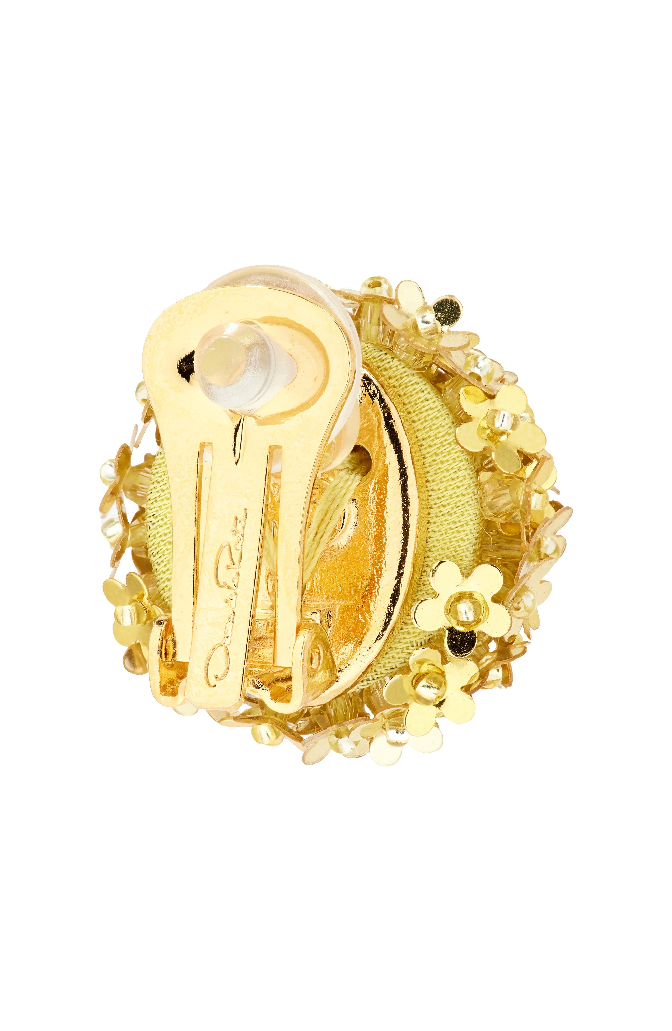 Oscar de la Renta Small Pompom Clip-On Earrings in Yellow Gold at Nordstrom - 5