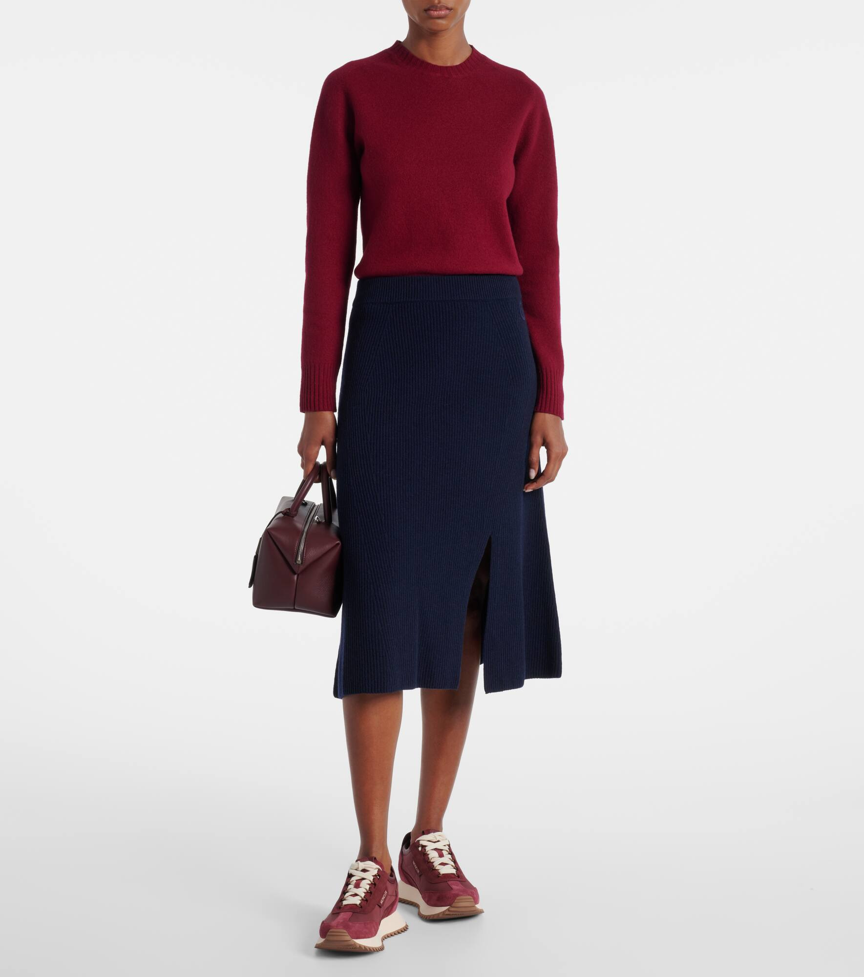 Ribbed-knit wool and cashmere midi skirt - 2