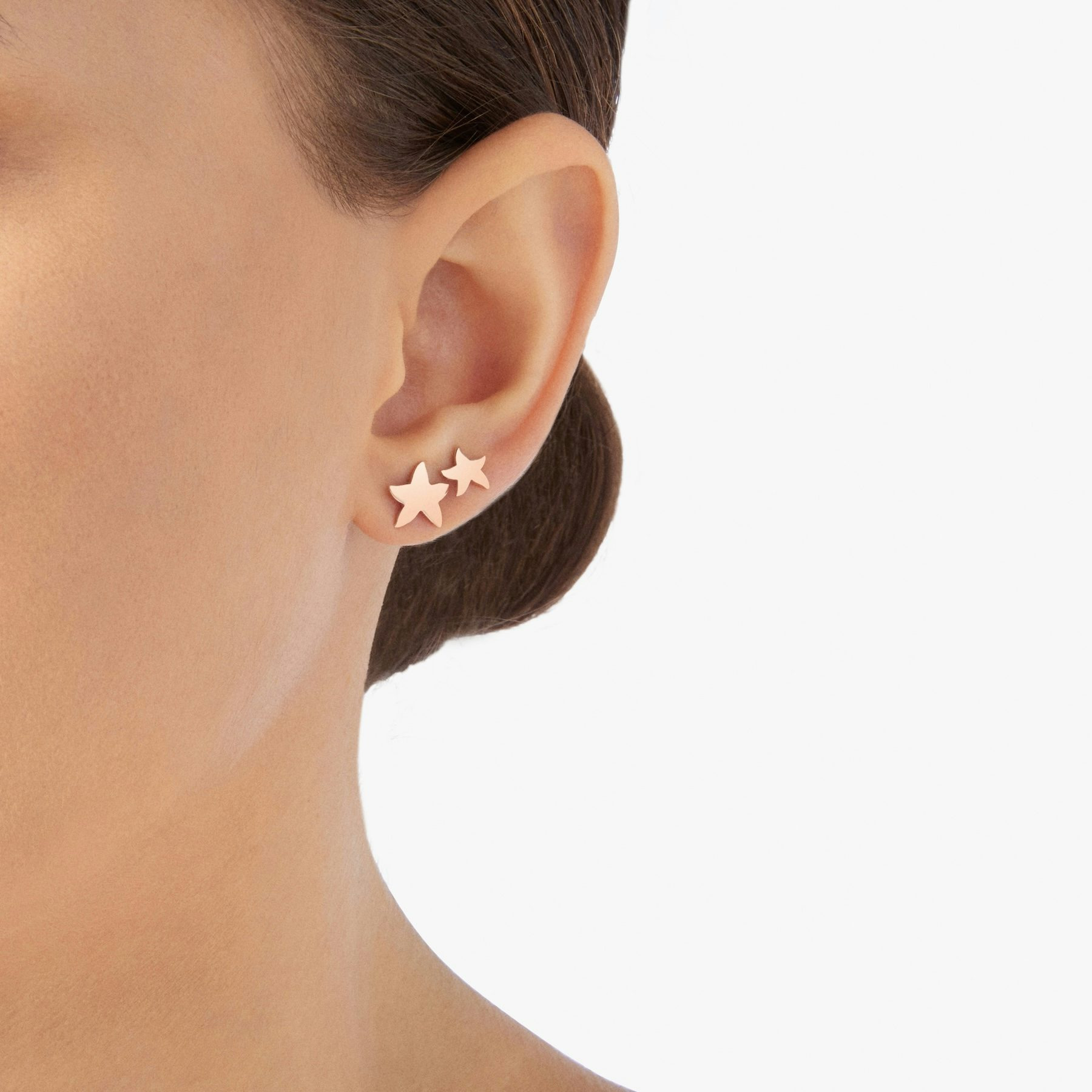 ROSE GOLD STAR STUD EARRING - 4