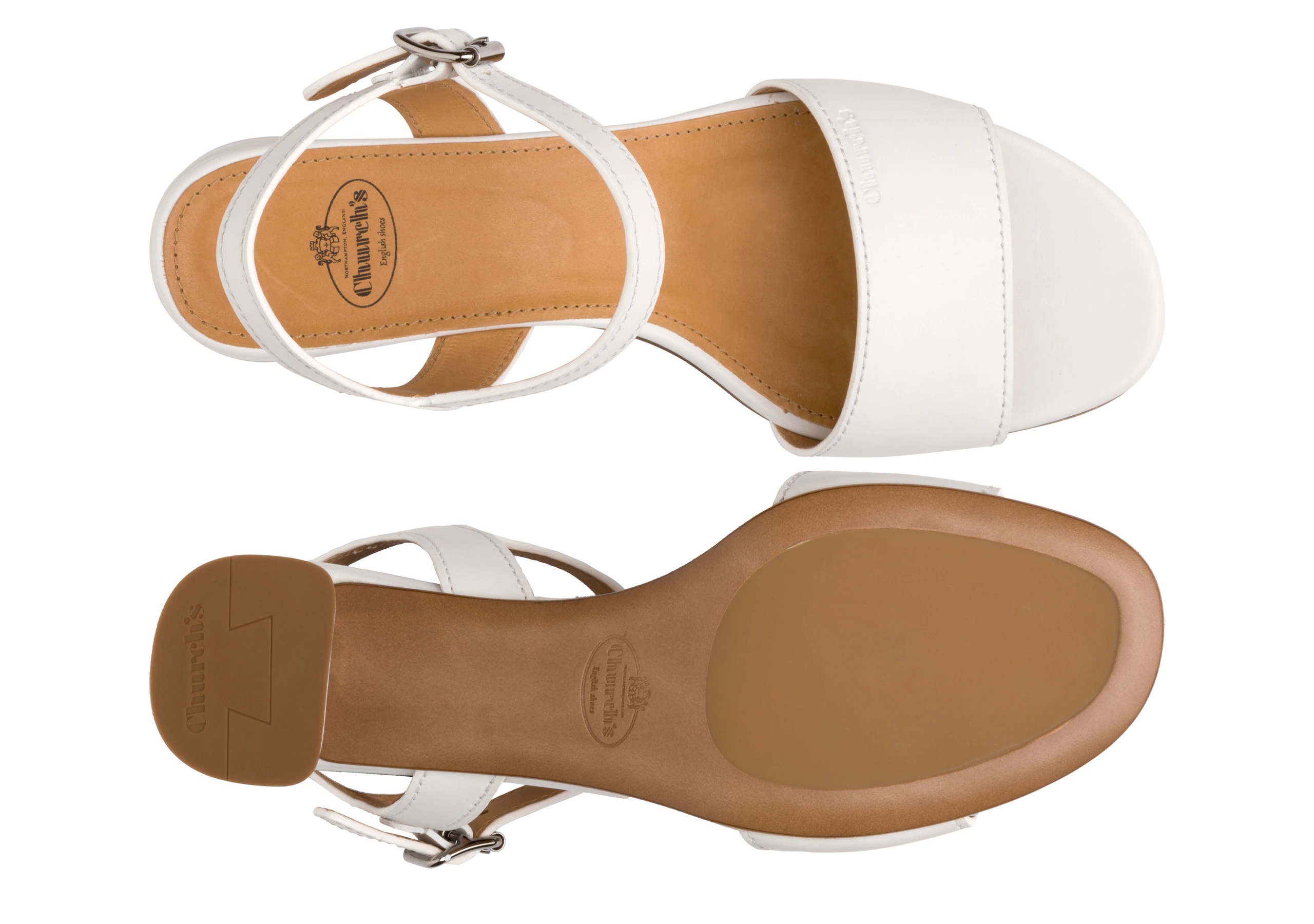 Debbie
Calf Leather Mid Heel Sandal White - 3