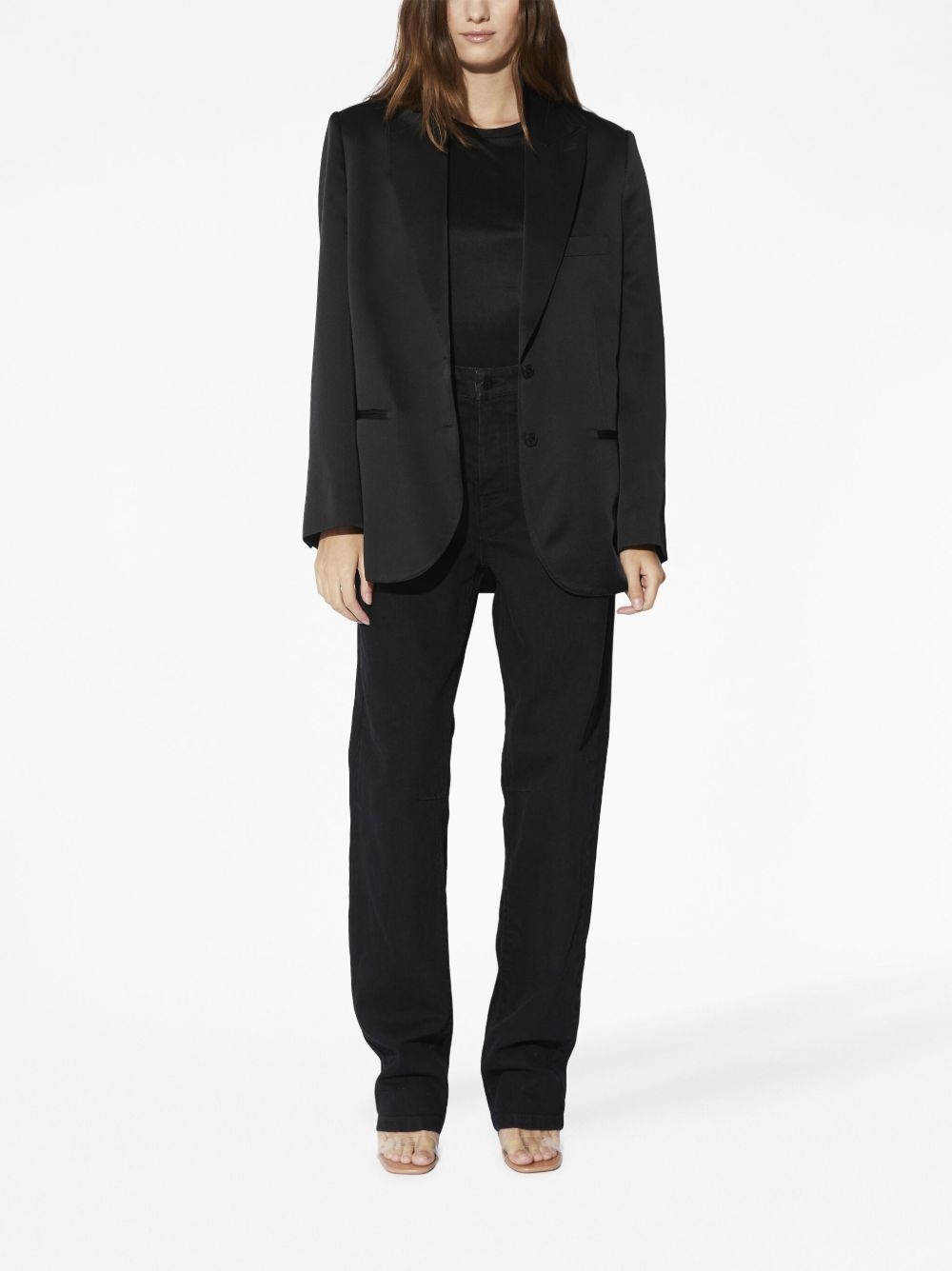 single-breasted long-sleeved blazer - 2
