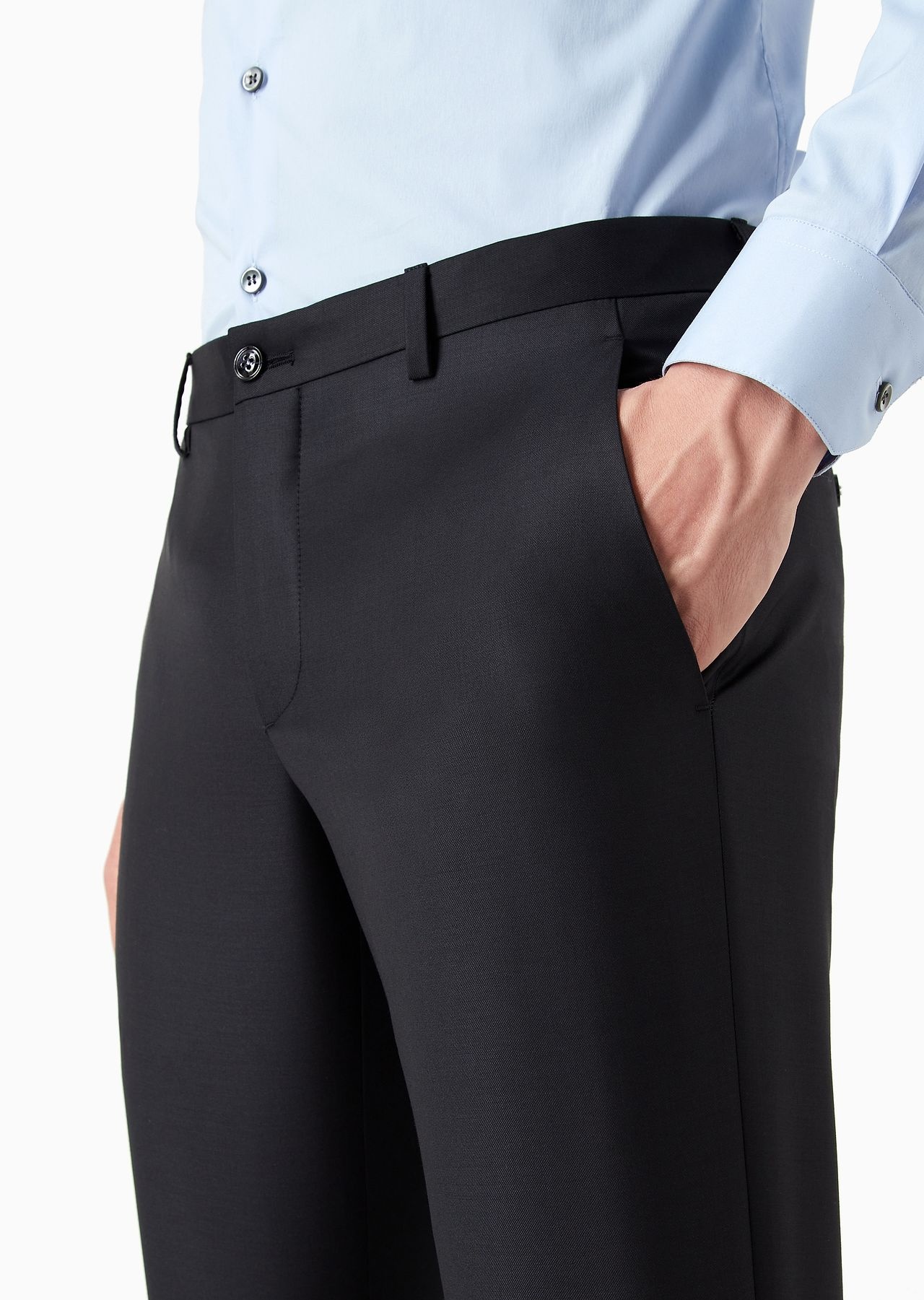 Wool and cashmere gabardine trousers - 10