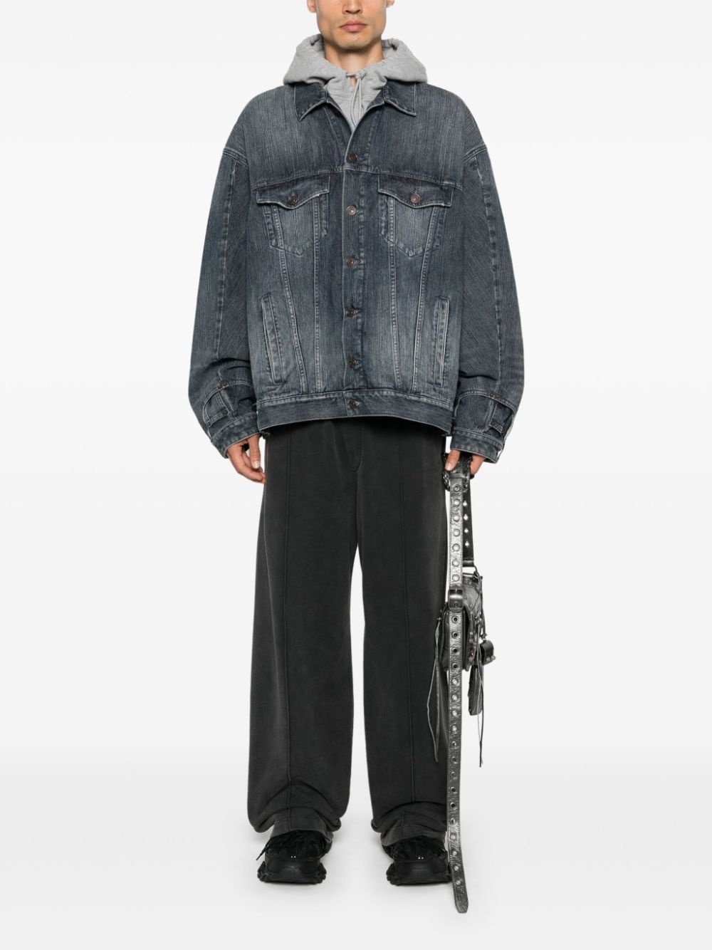 deconstructed oversized denim jacket - 2