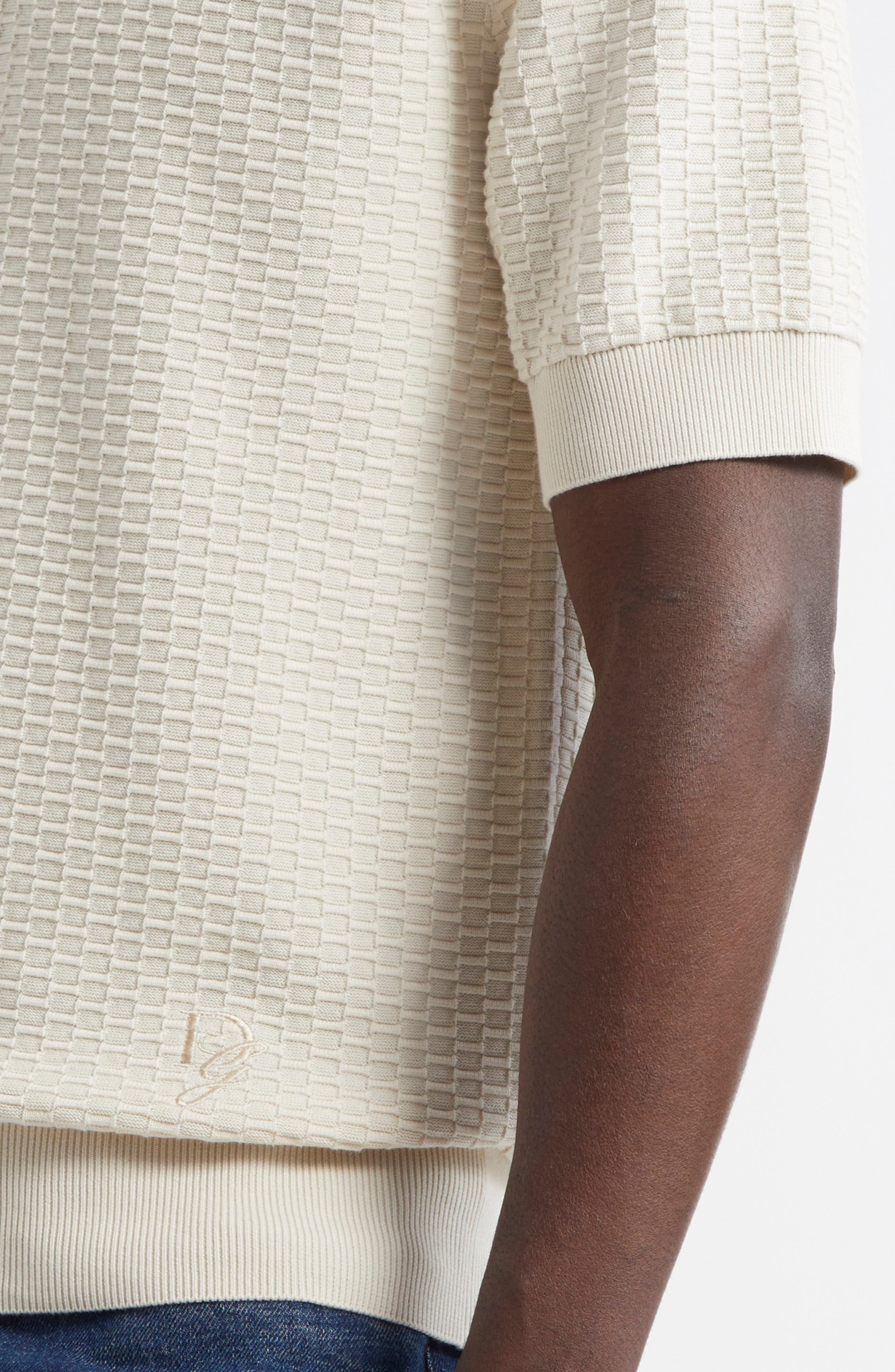 Dolce&Gabbana Textured Polo Sweater in M2826 Beige Chiarissimo at Nordstrom - 4