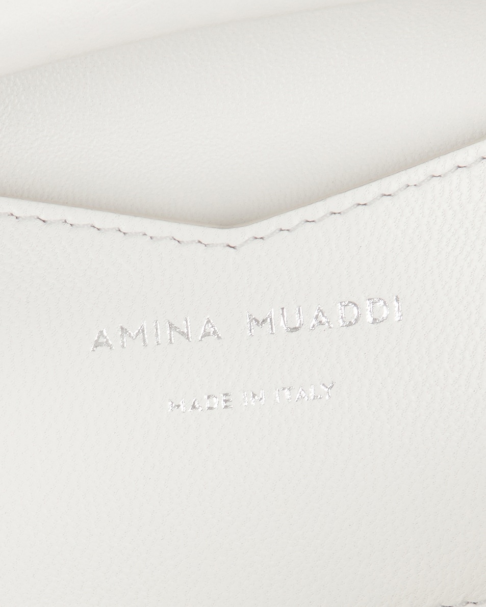 Camelia Leather Bag In White & Silver - 5
