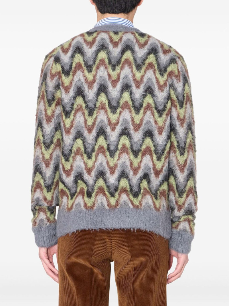 Kolor wave-pattern alpaca-blend cardigan outlook