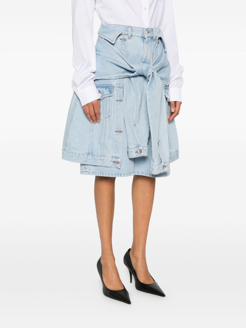 bow drape denim shorts 3