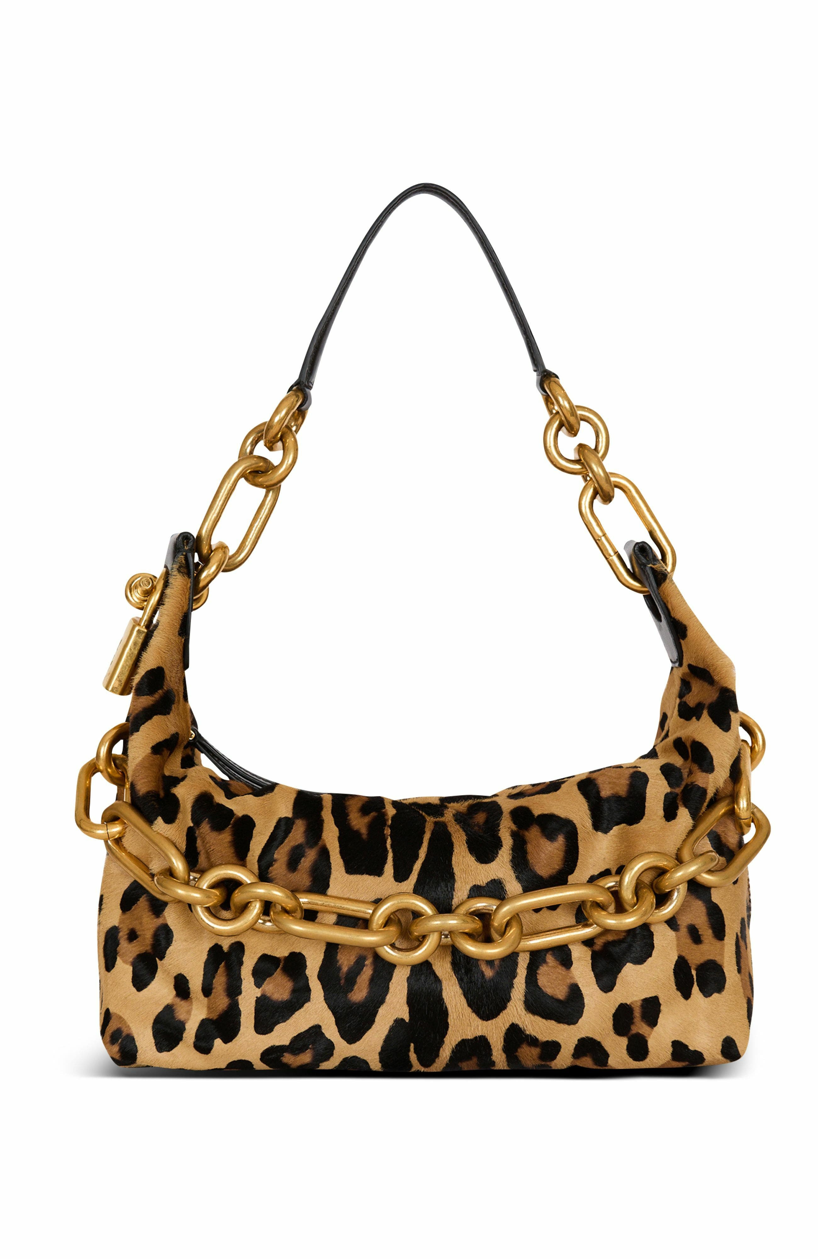 Balmain Sync Medium leopard print leather bag in Brown at Nordstrom - 1