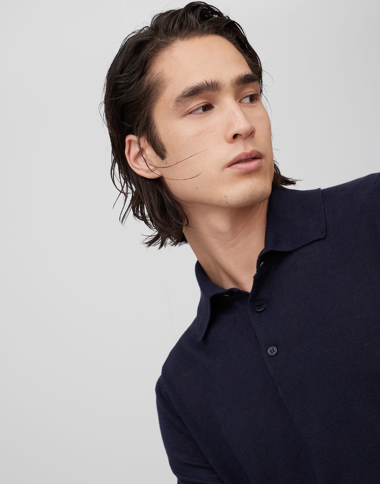 Linen and cotton knit polo - 3