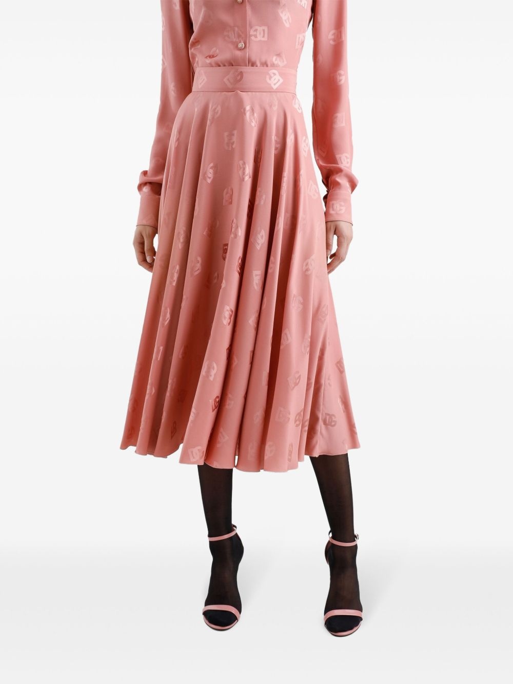 monogram midi skirt - 4